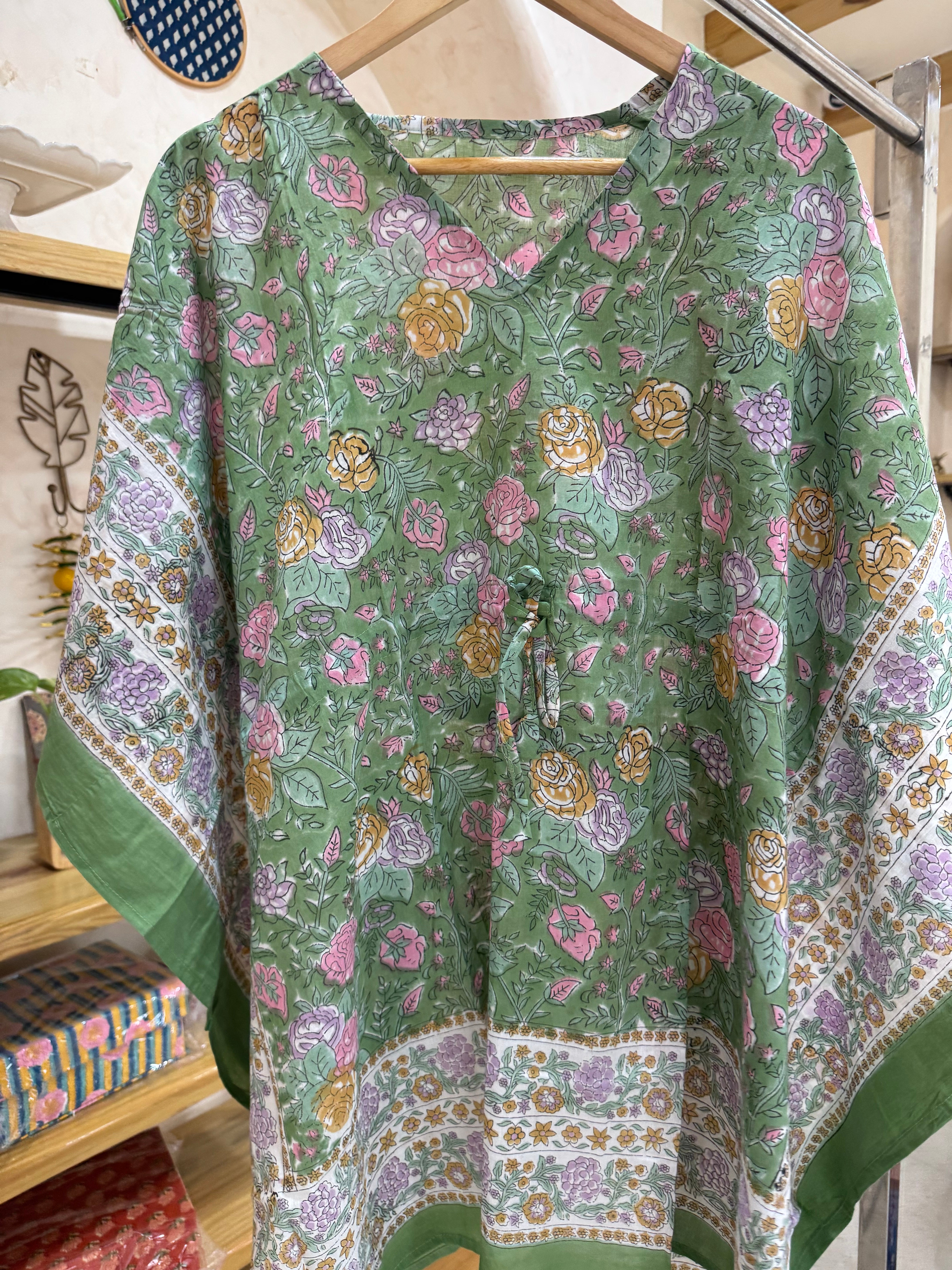 HANDBLOCK PRINTED SHORT KAFTAN