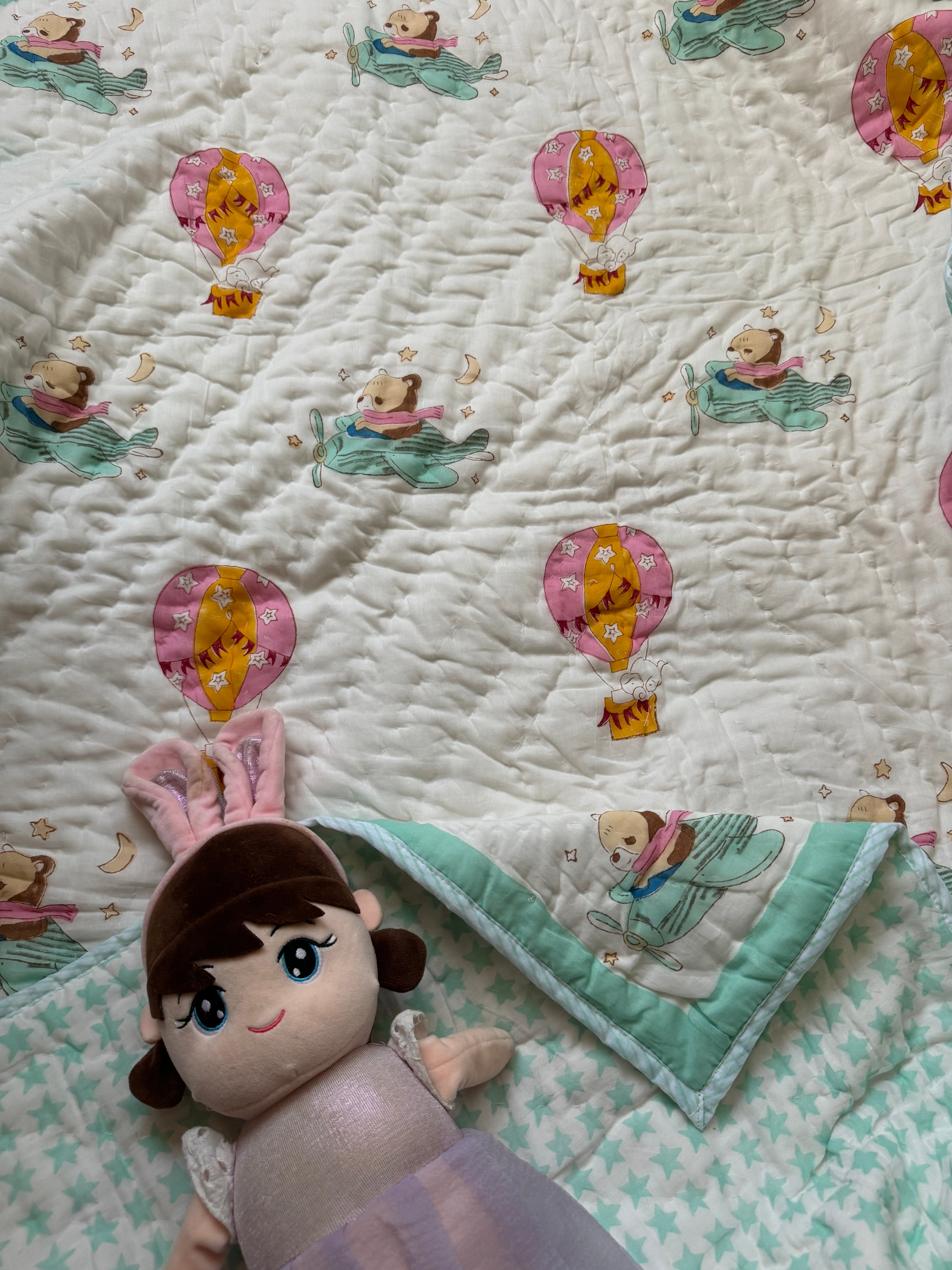 HANDBLOCK PRINTED BABY QUILT