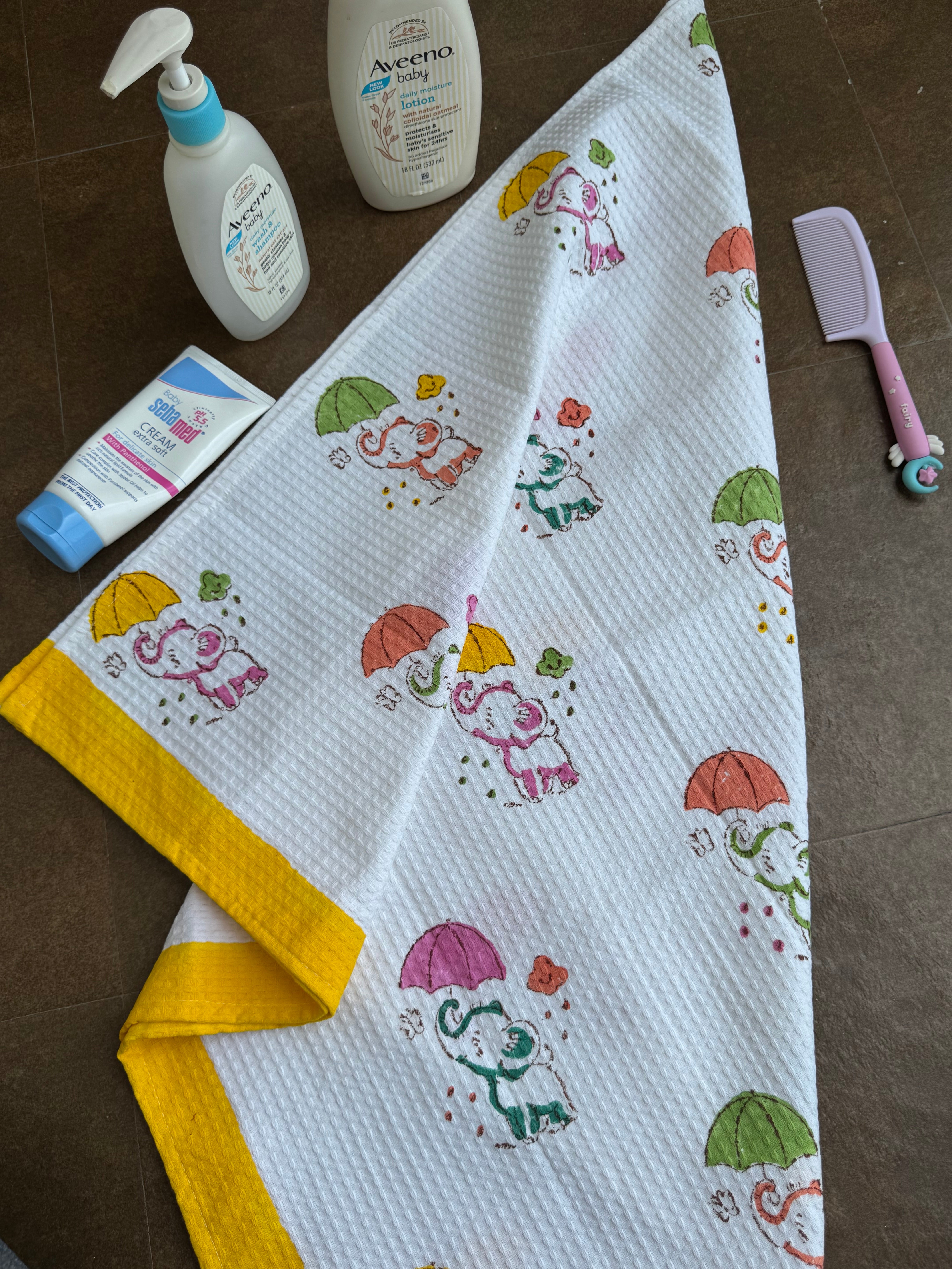 HAND BLOCK PRINTED KIDS BATH TOWEL