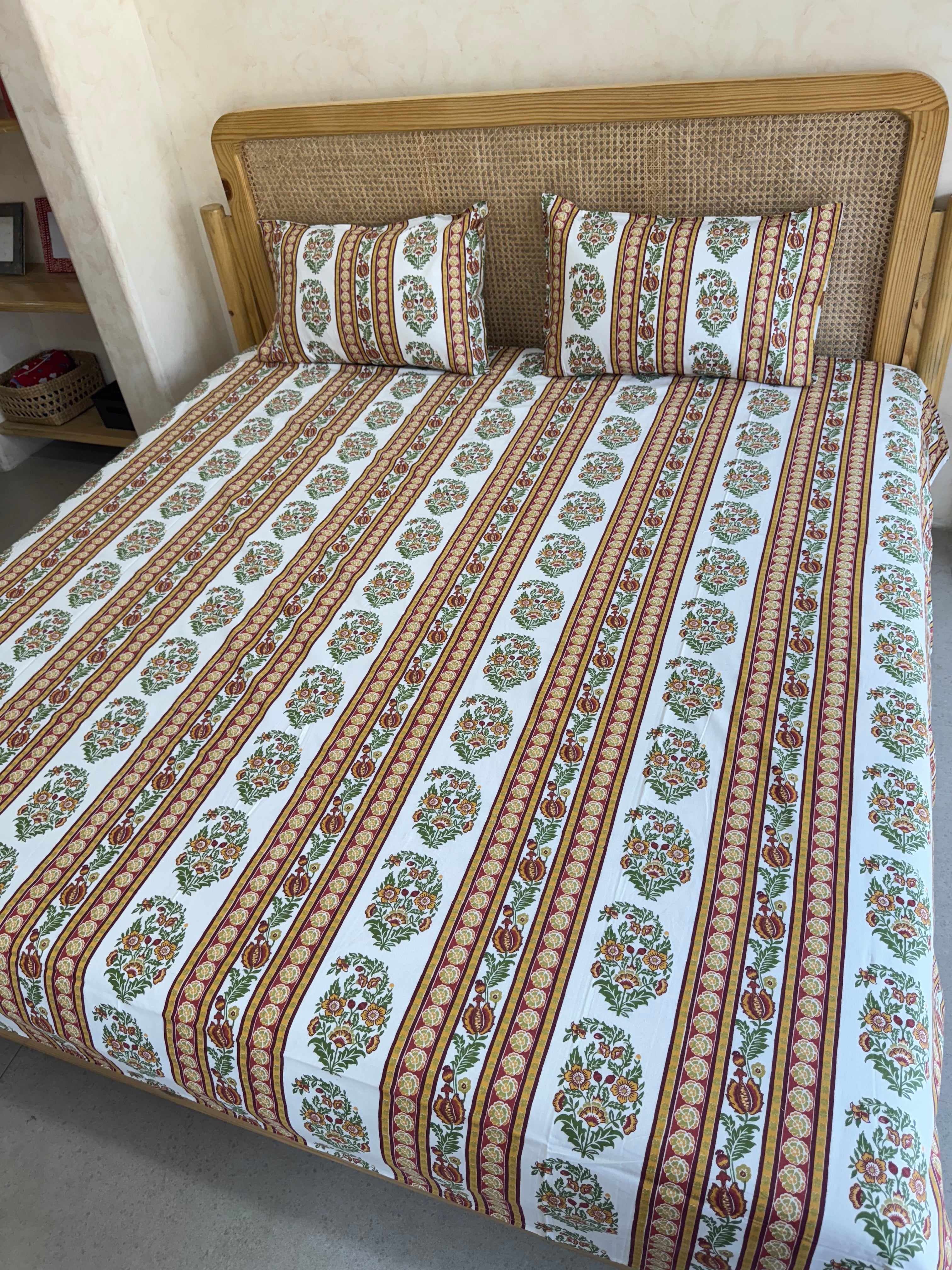 RIWAYAAT BEDSHEET WITH TWO REVERSIBLE PILLOW COVERS