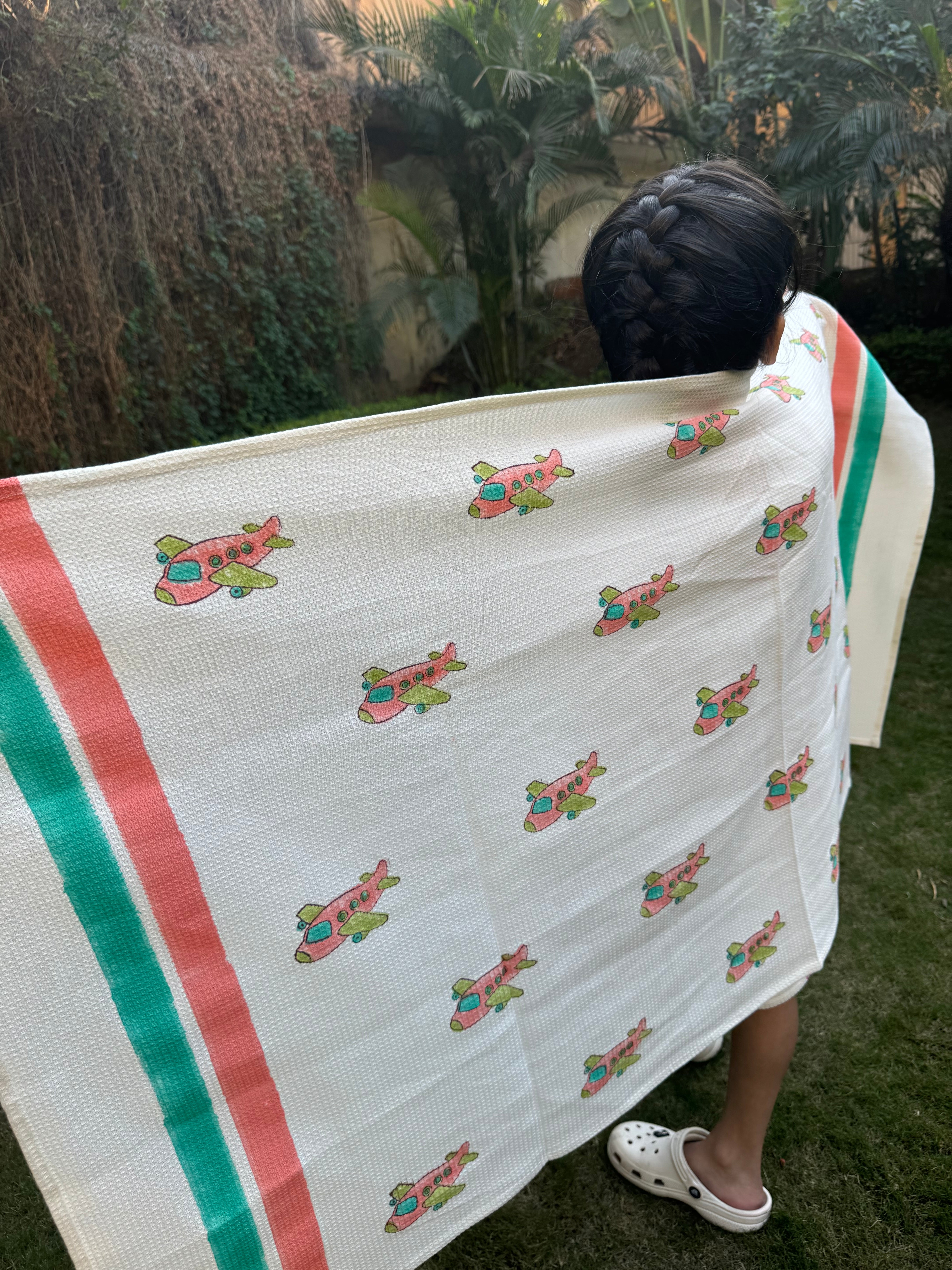 HAND BLOCK PRINTED KIDS BATH TOWEL