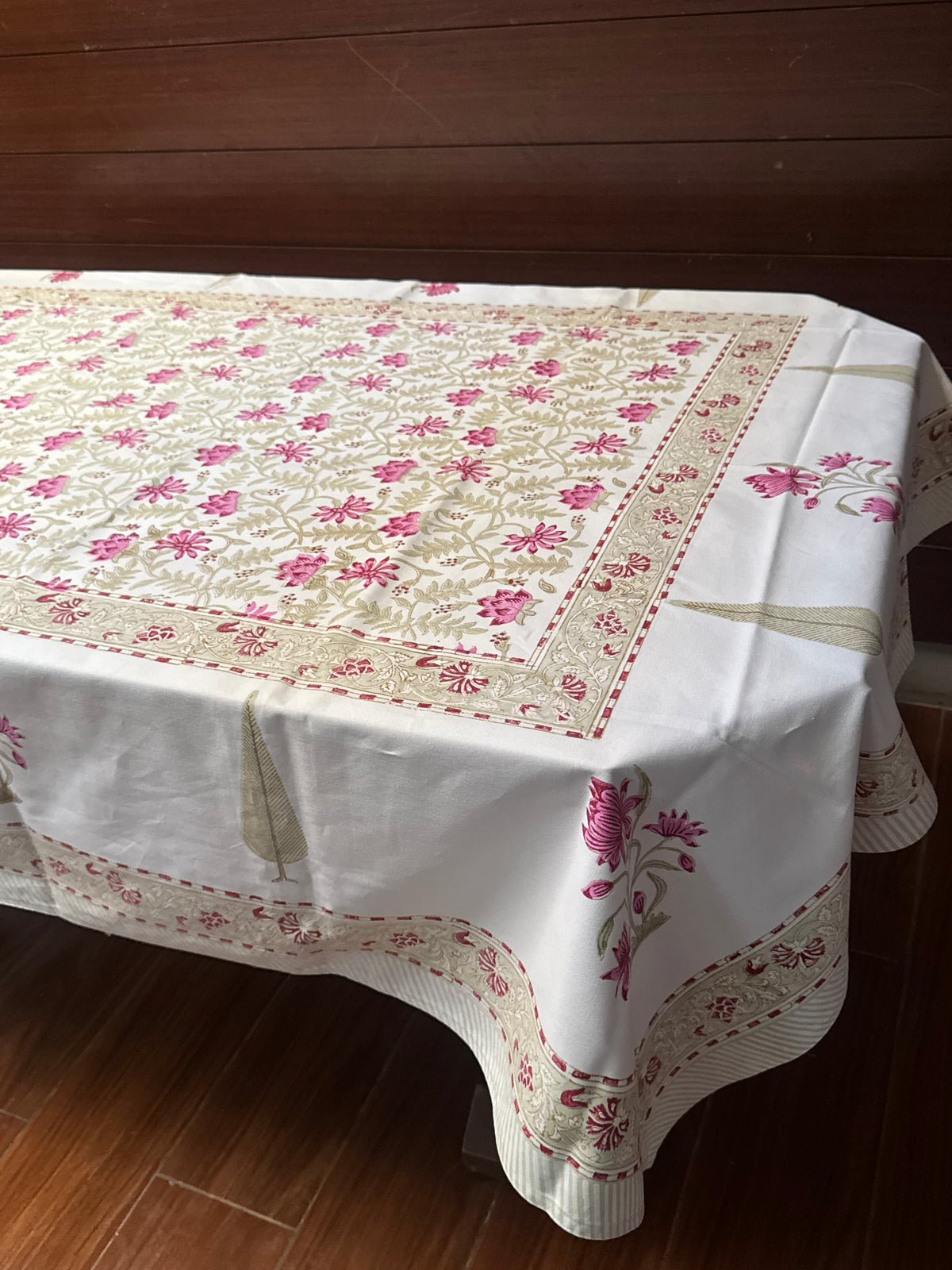 SIX SEATER HANDBLOCK PRINTED TABLECLOTH