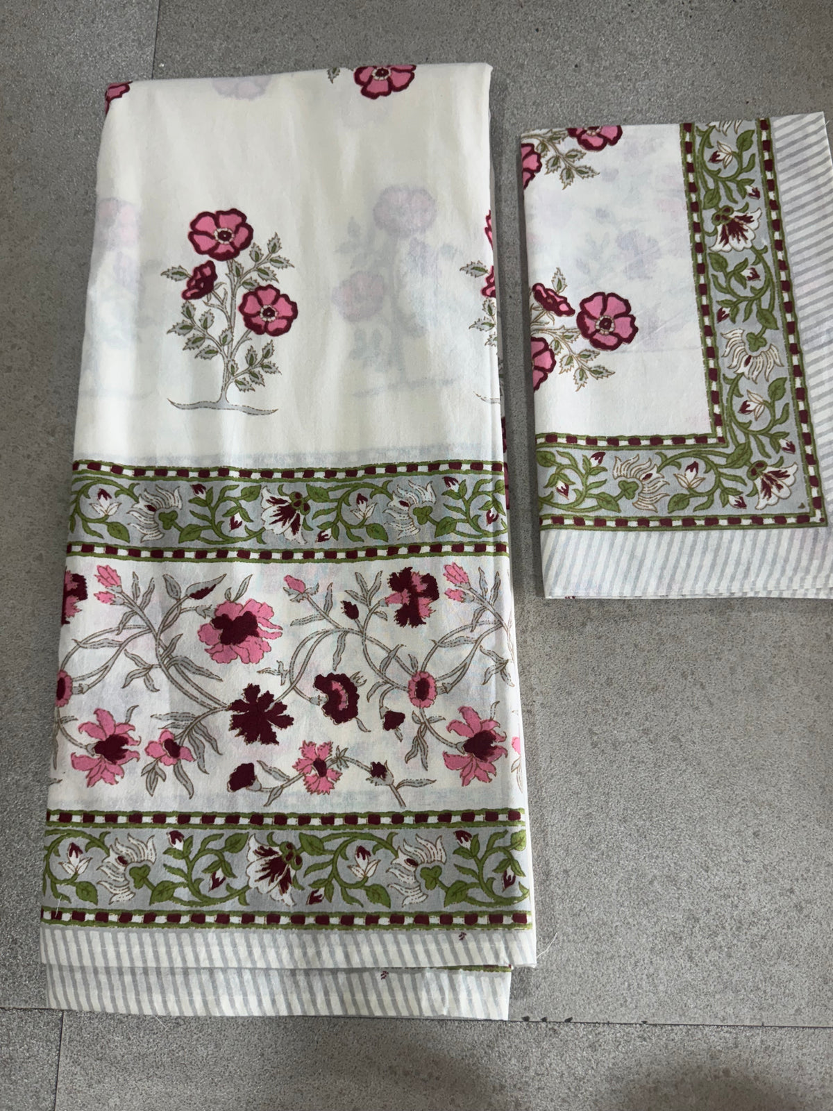 PURE COTTON BEDSHEET WITH TWO PILLOW CASES