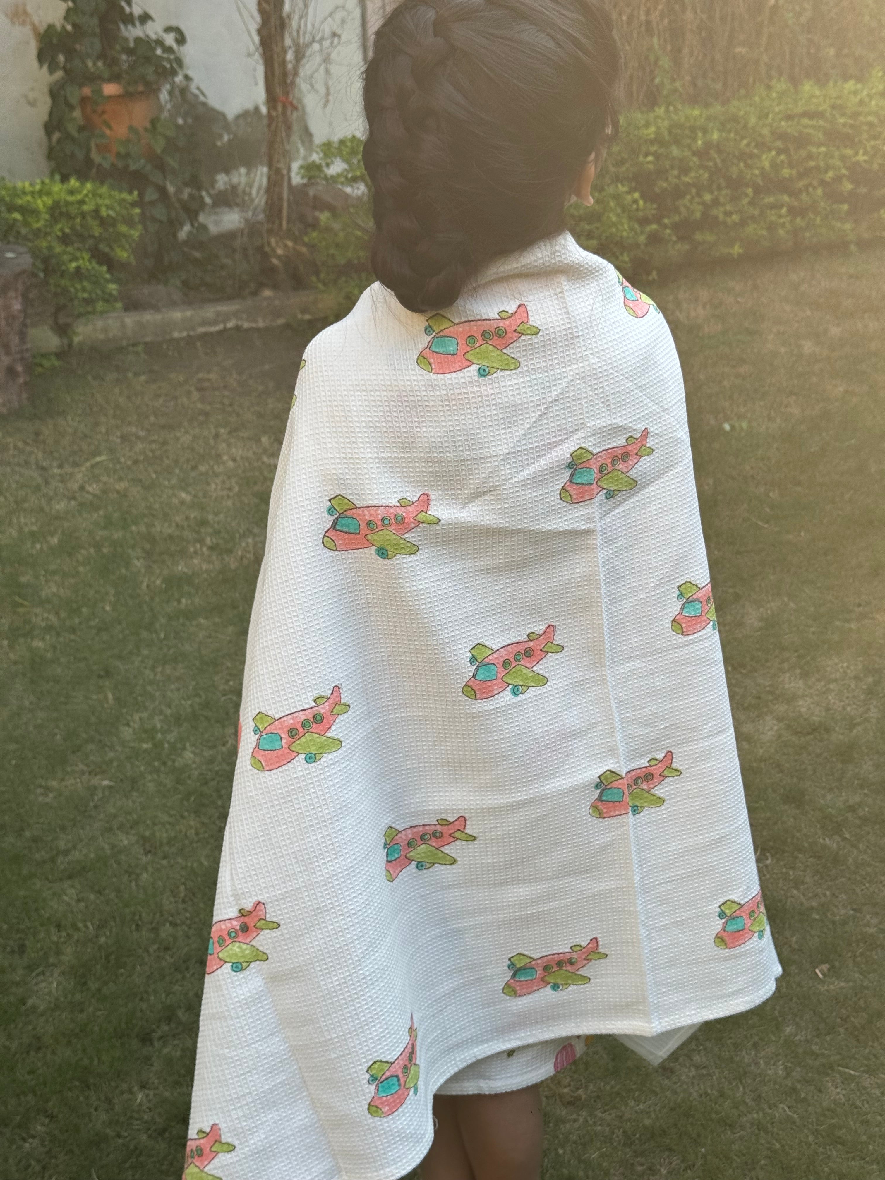 HAND BLOCK PRINTED KIDS BATH TOWEL