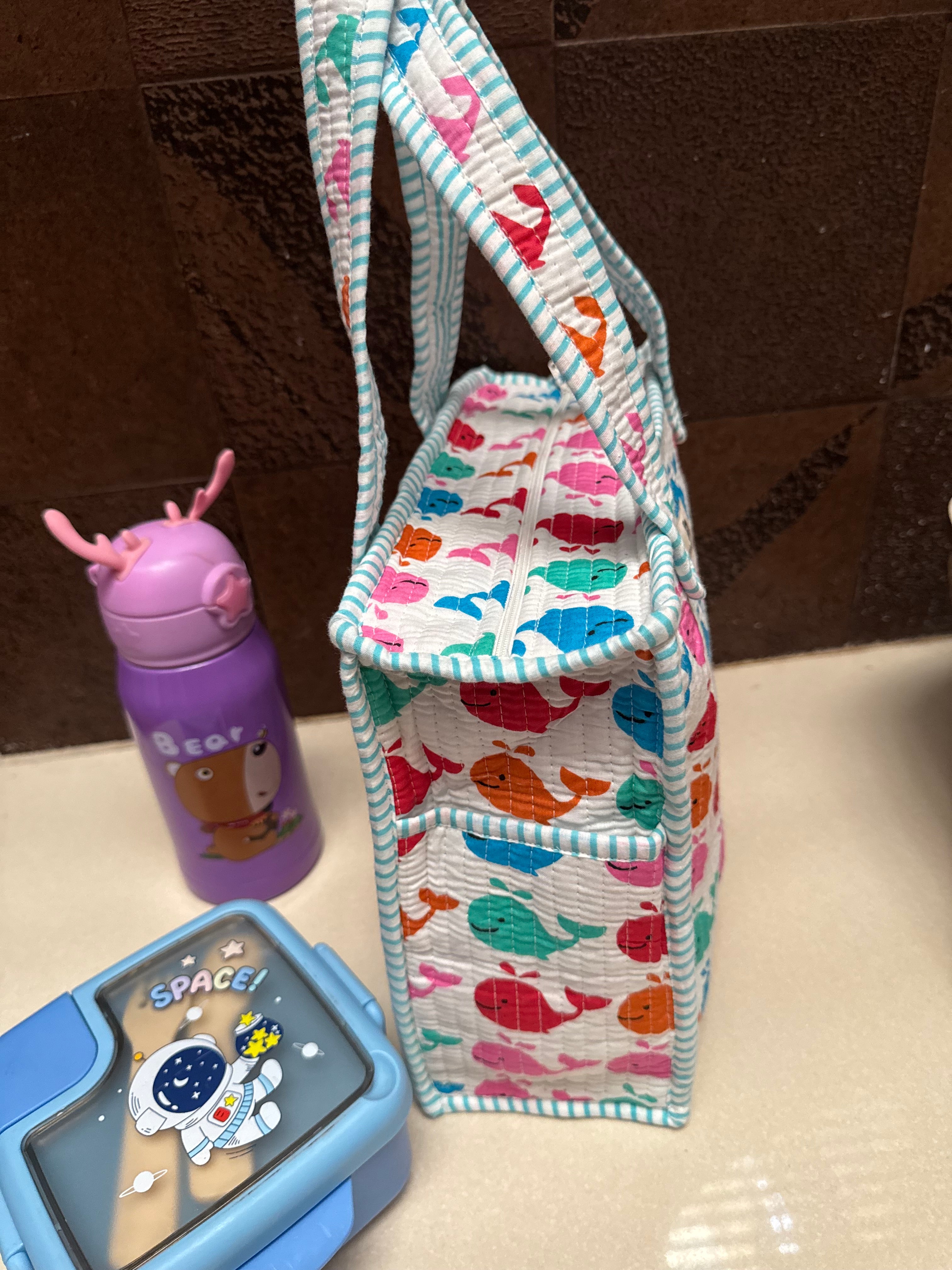KIDS PRINT MINI TOTE BAG WITH ZIP