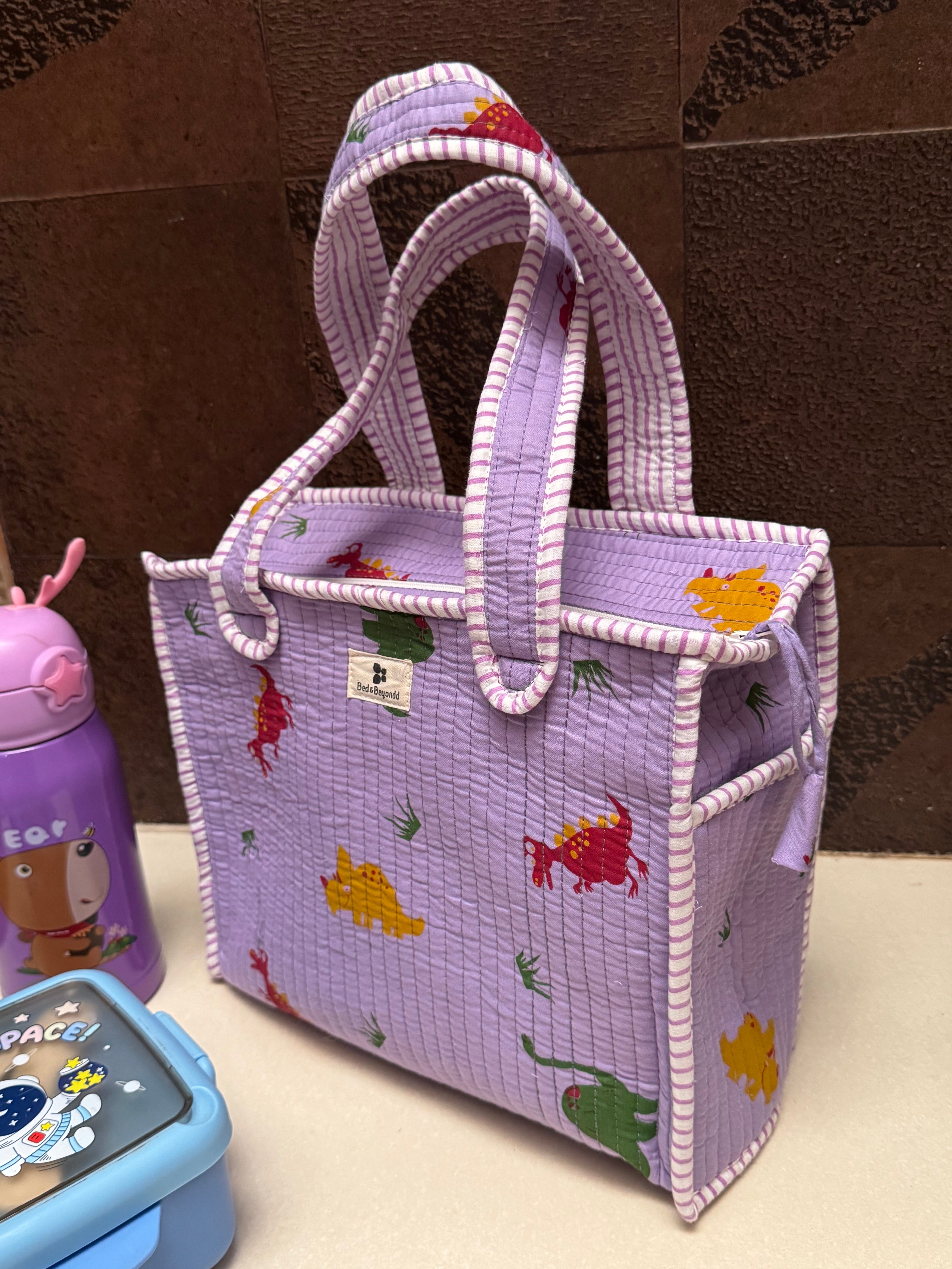 KIDS PRINT MINI TOTE BAG WITH ZIP