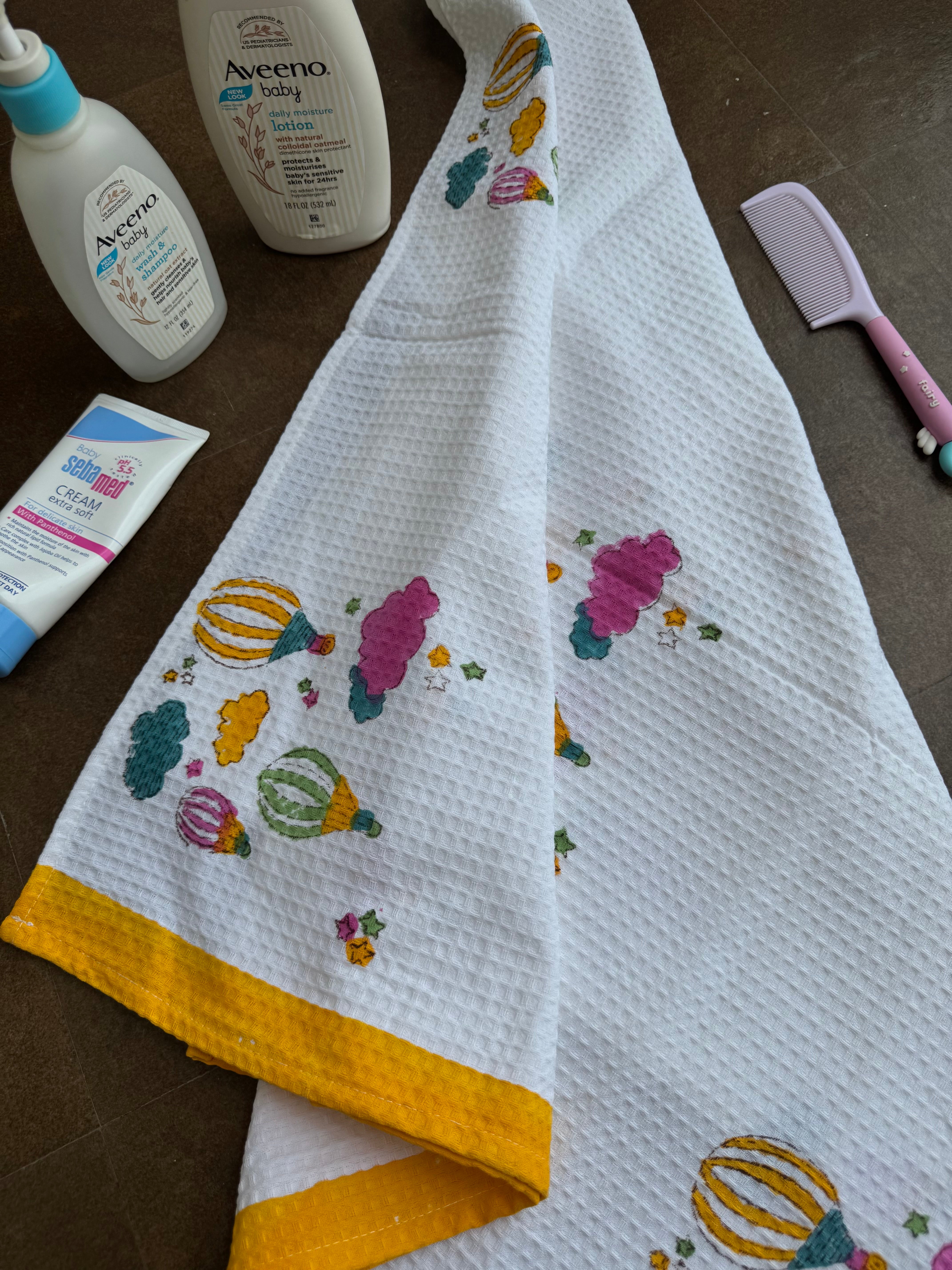 HAND BLOCK PRINTED KIDS BATH TOWEL