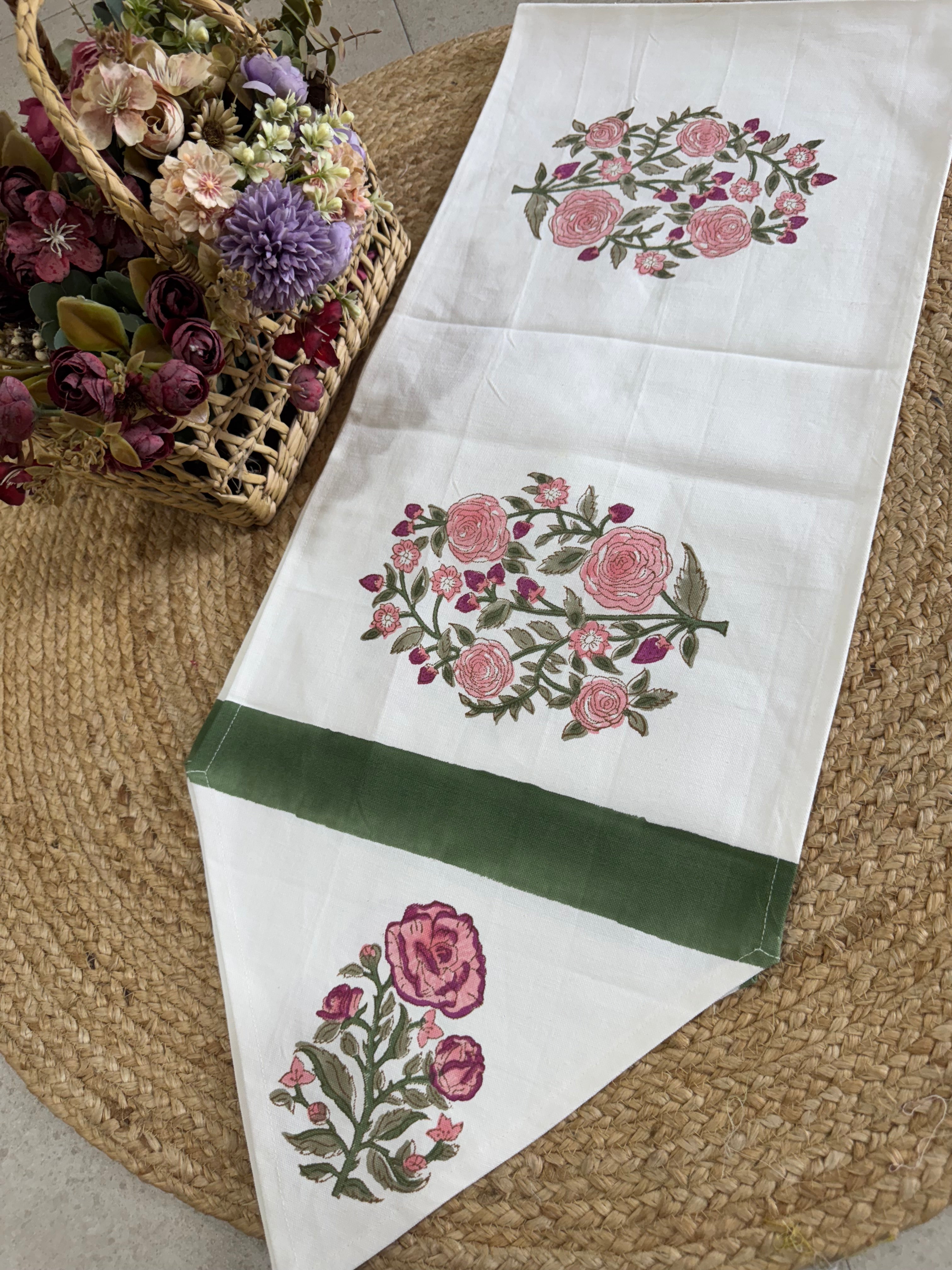 SIX SEATER HANDBLOCK PRINTED TABLE RUNNER