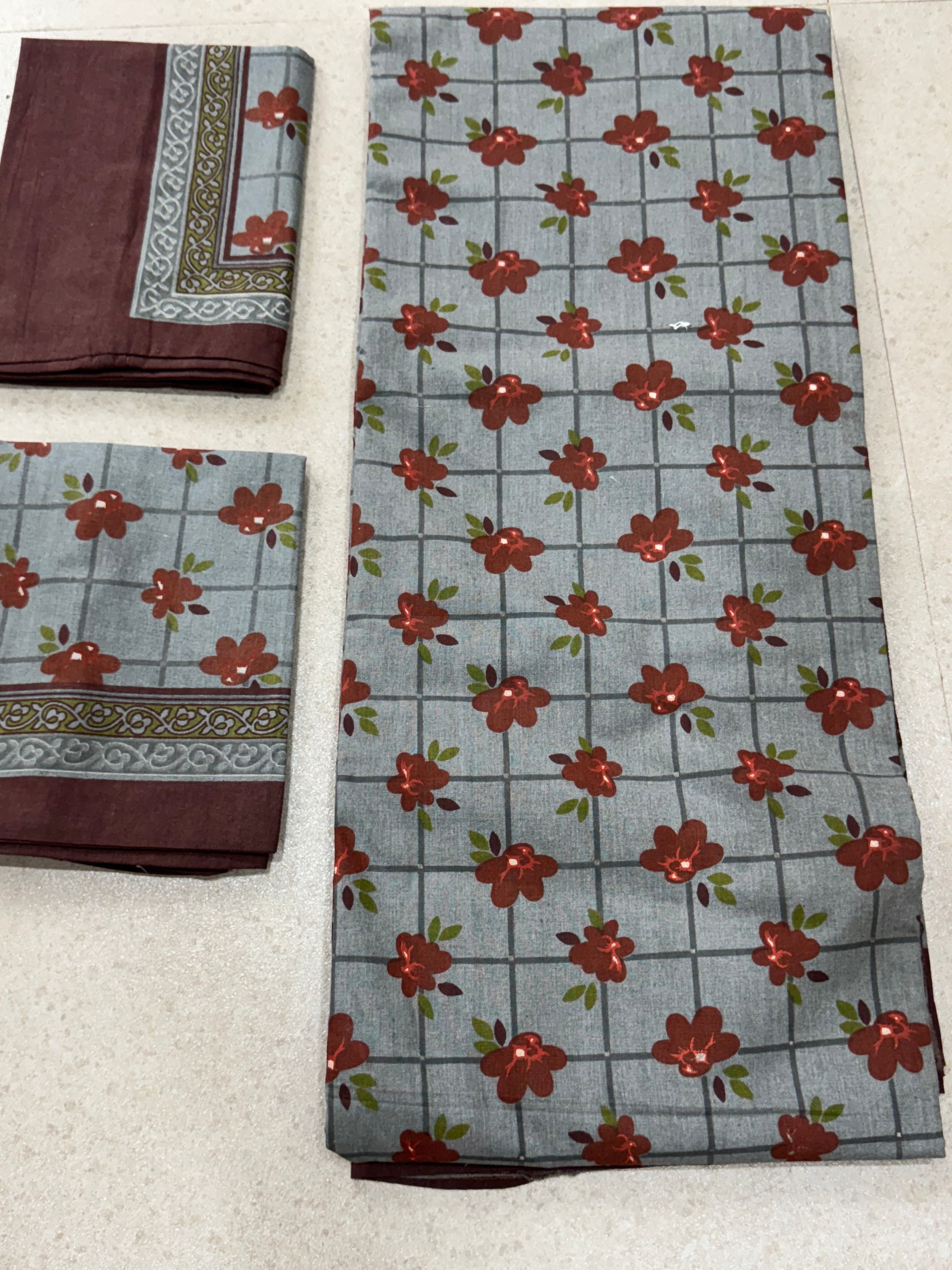 PURE COTTON BEDSHEET WITH TWO PILLOW CASES