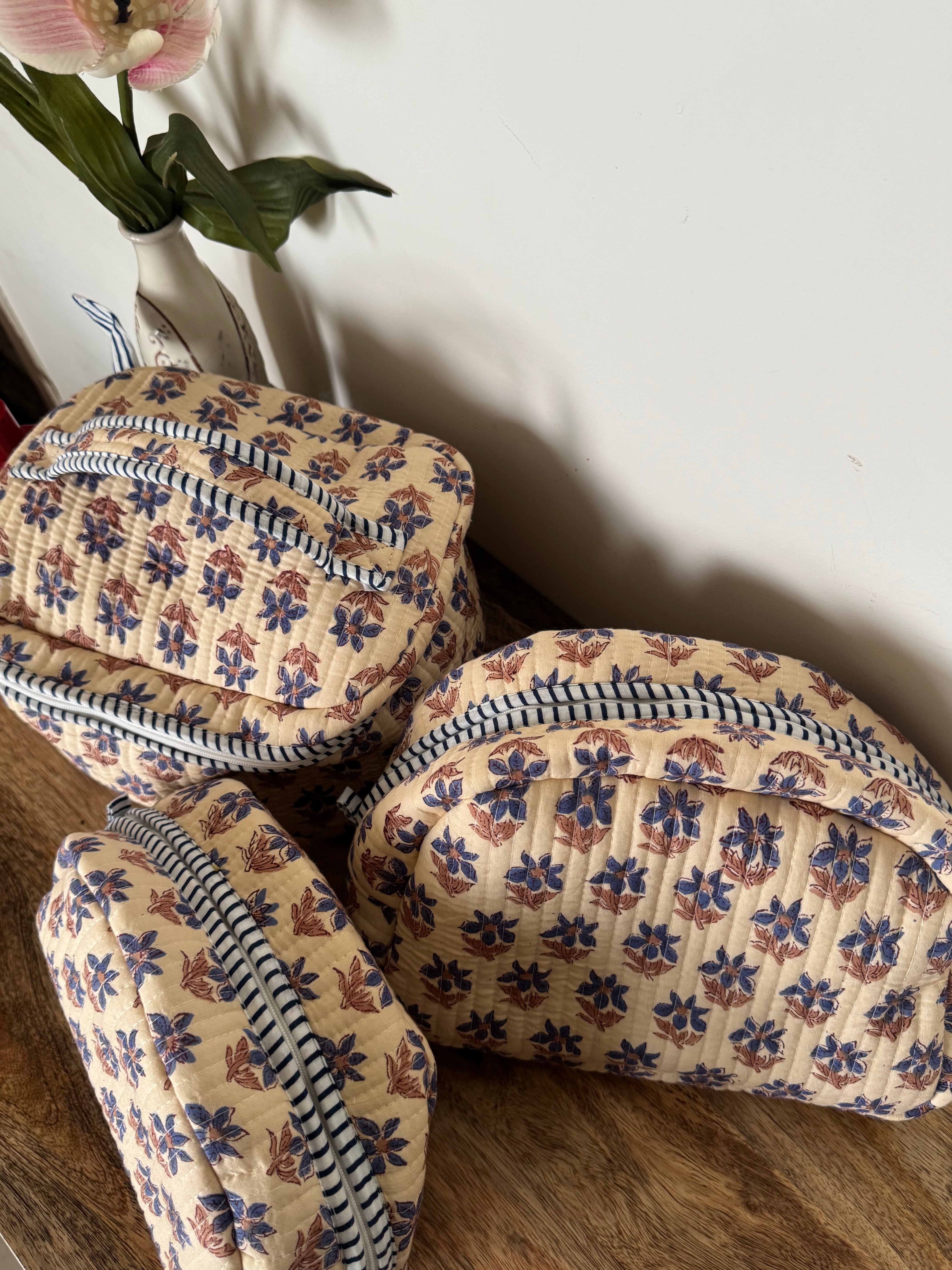 SET OF THREE BAGS- VANITY BAG AND TWO TOILERTY BAGS