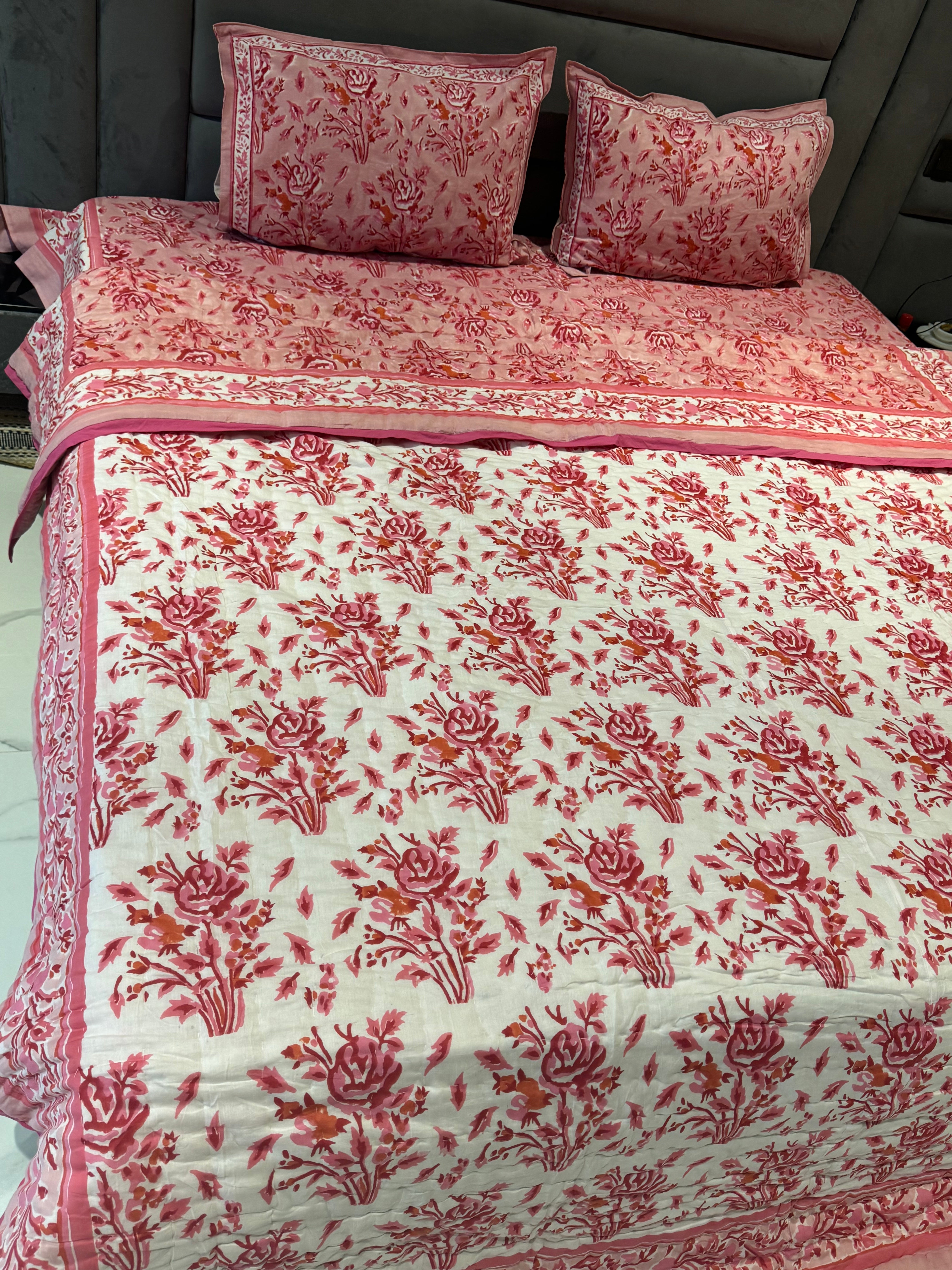 FESTIVE HAND BLOCK PRINTED BEDDING SET