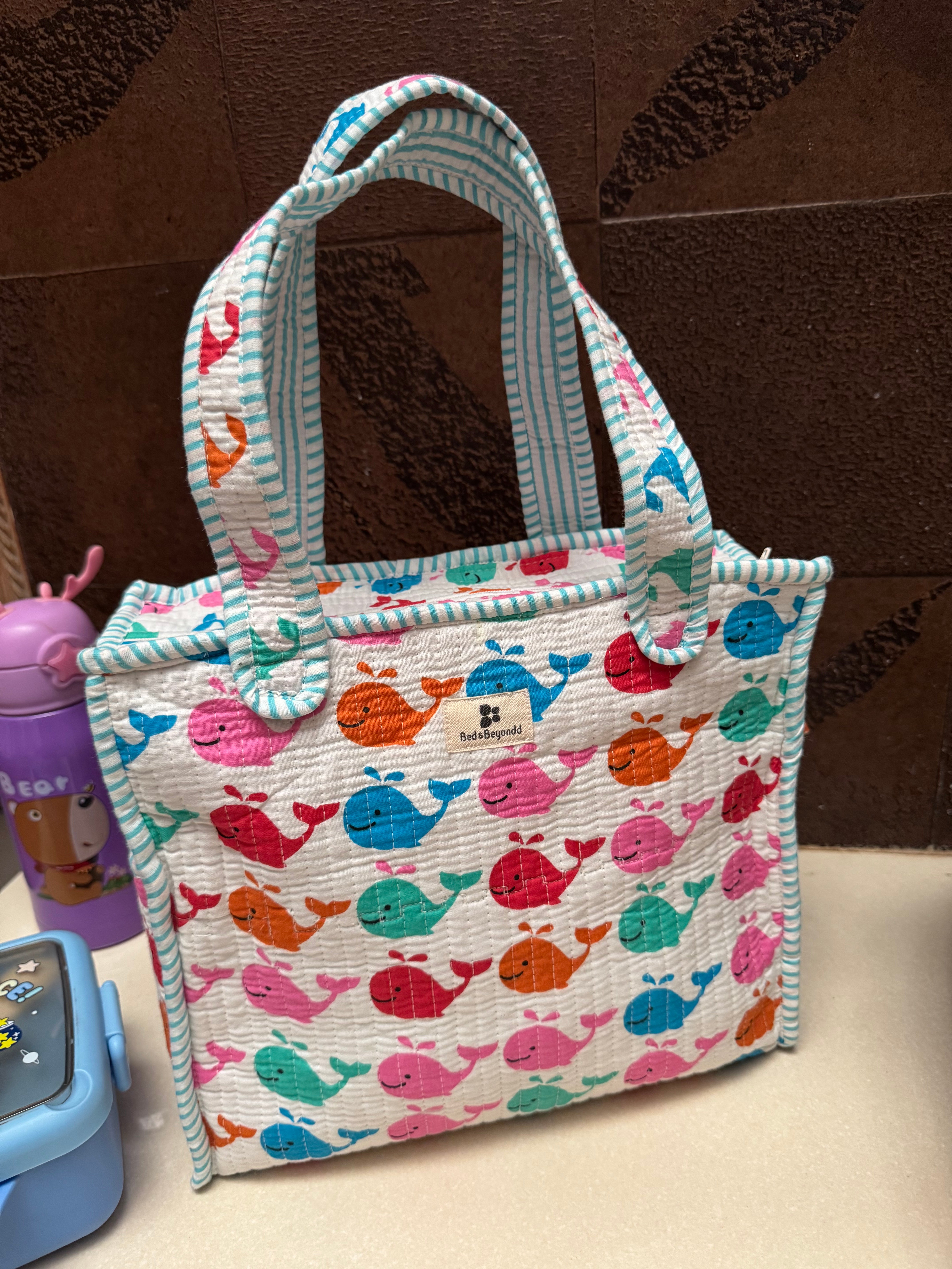 KIDS PRINT MINI TOTE BAG WITH ZIP