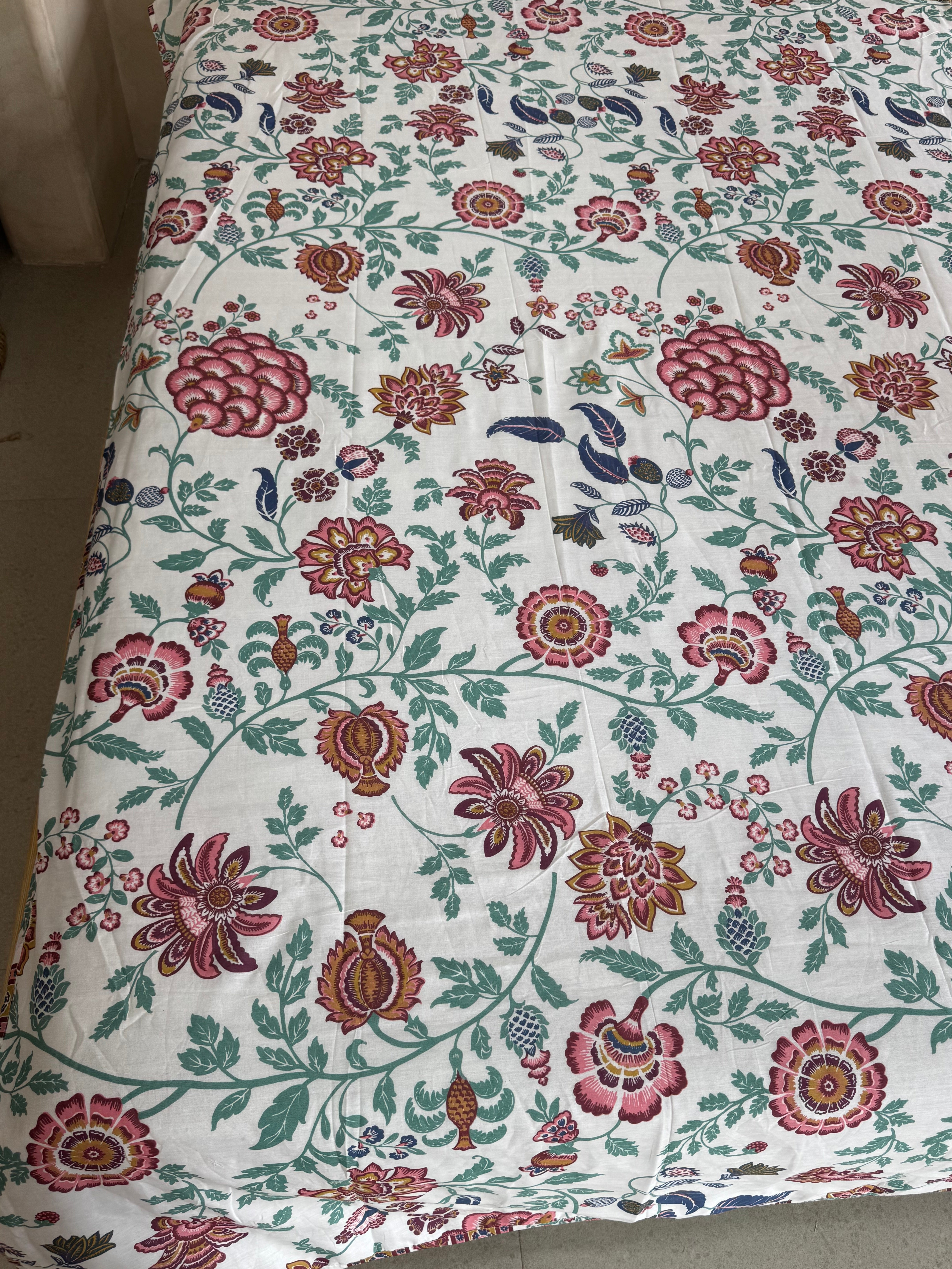 FLORAL SHALIMAR REVERSIBLE MULMUL DOHAR