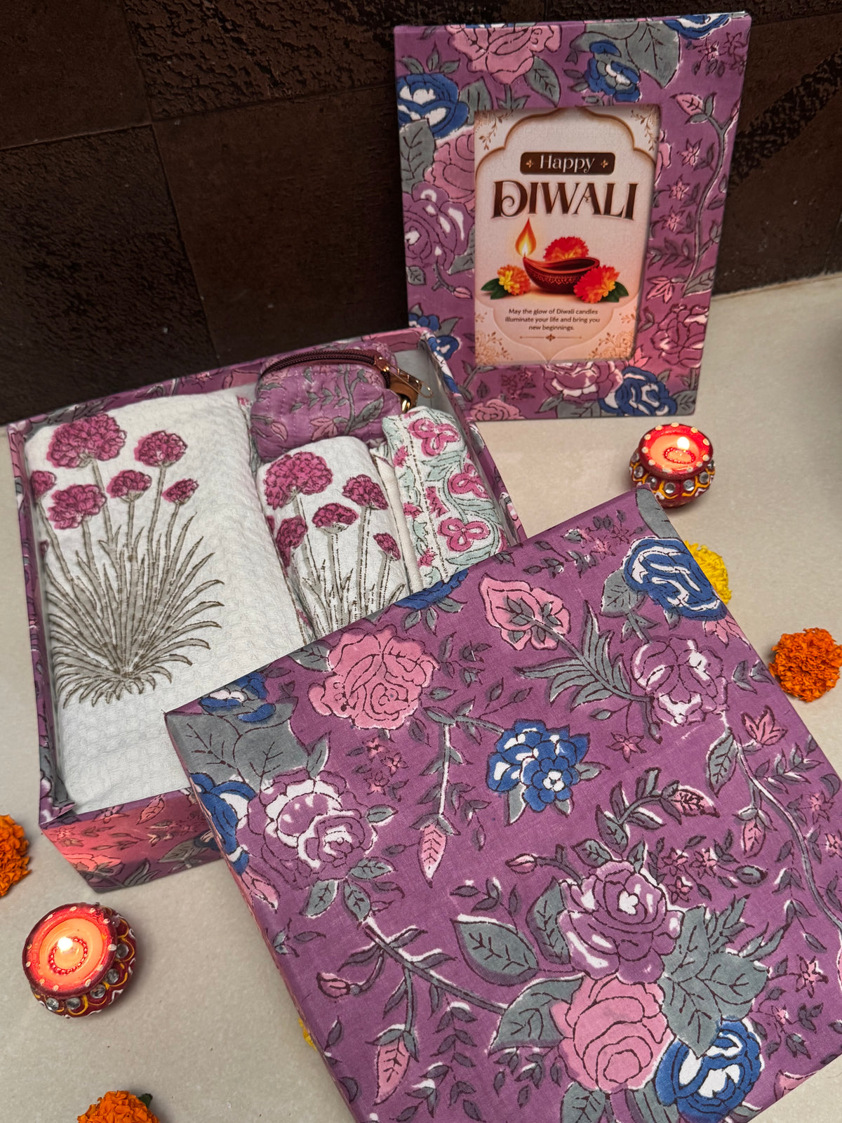 HANDBLOCK PRINTED GIFT BOX - BATH LINEN