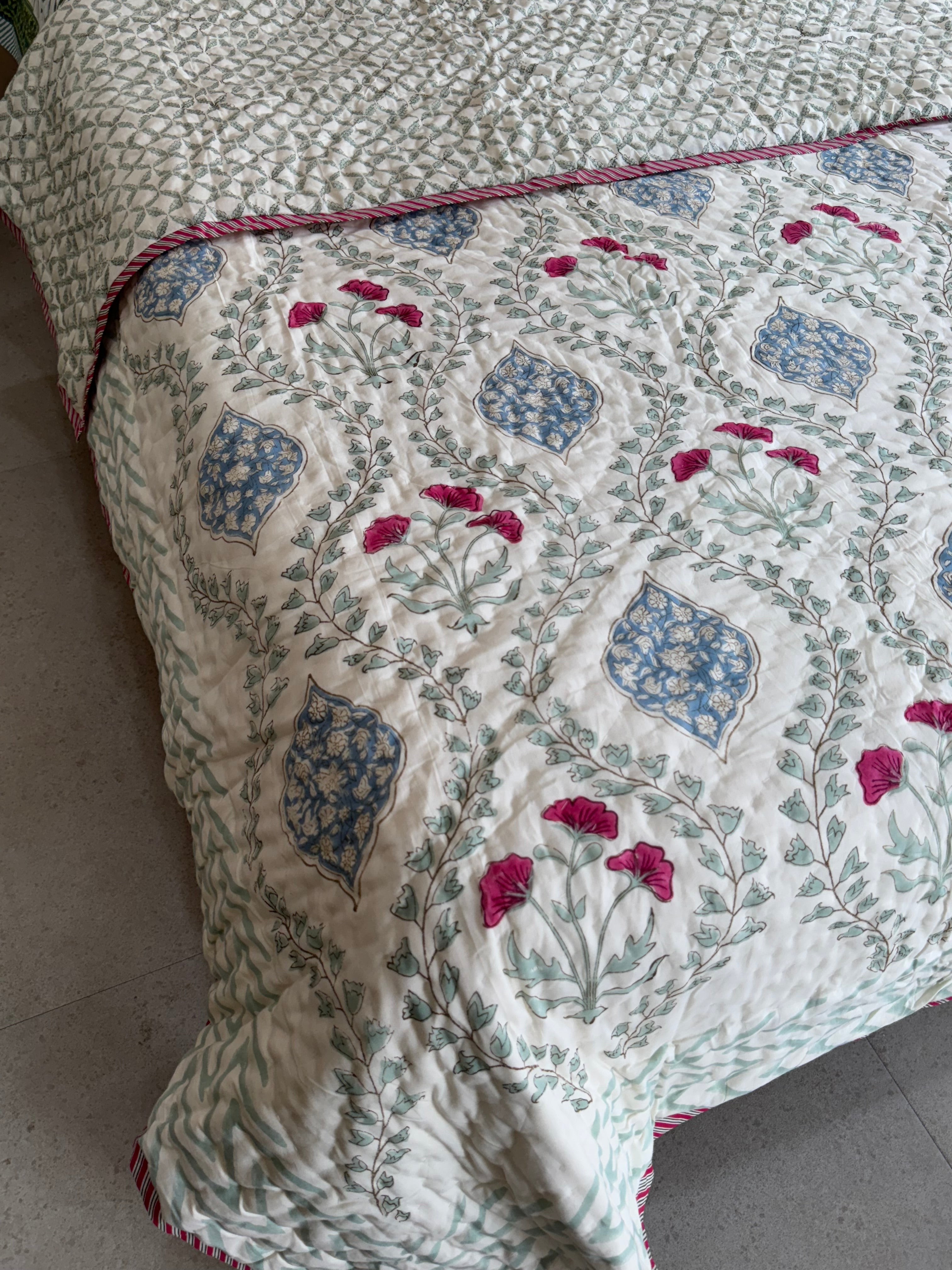 ANJANA HANDBLOCK PRINTED SINGLE QUILT