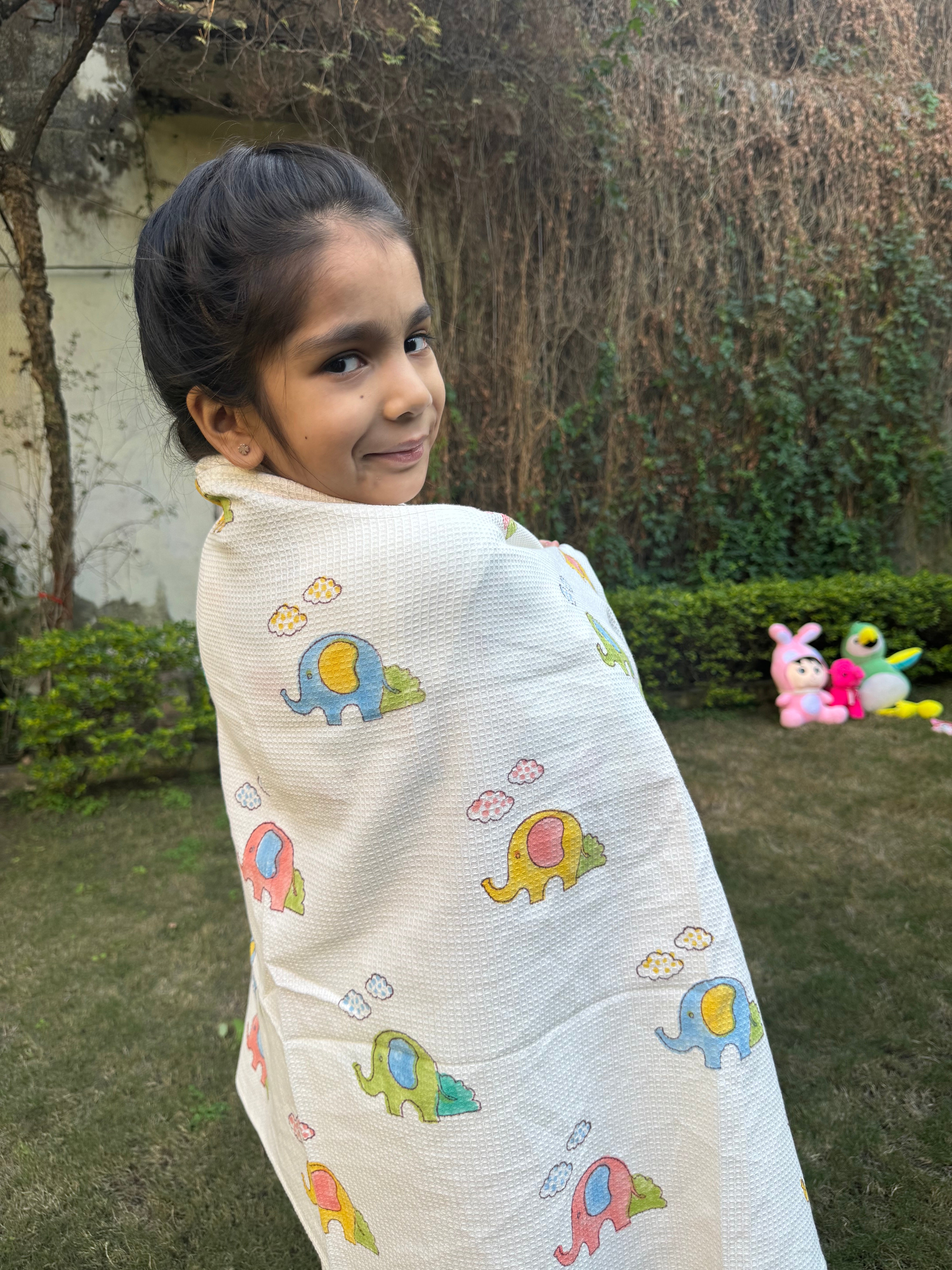 HAND BLOCK PRINTED KIDS BATH TOWEL