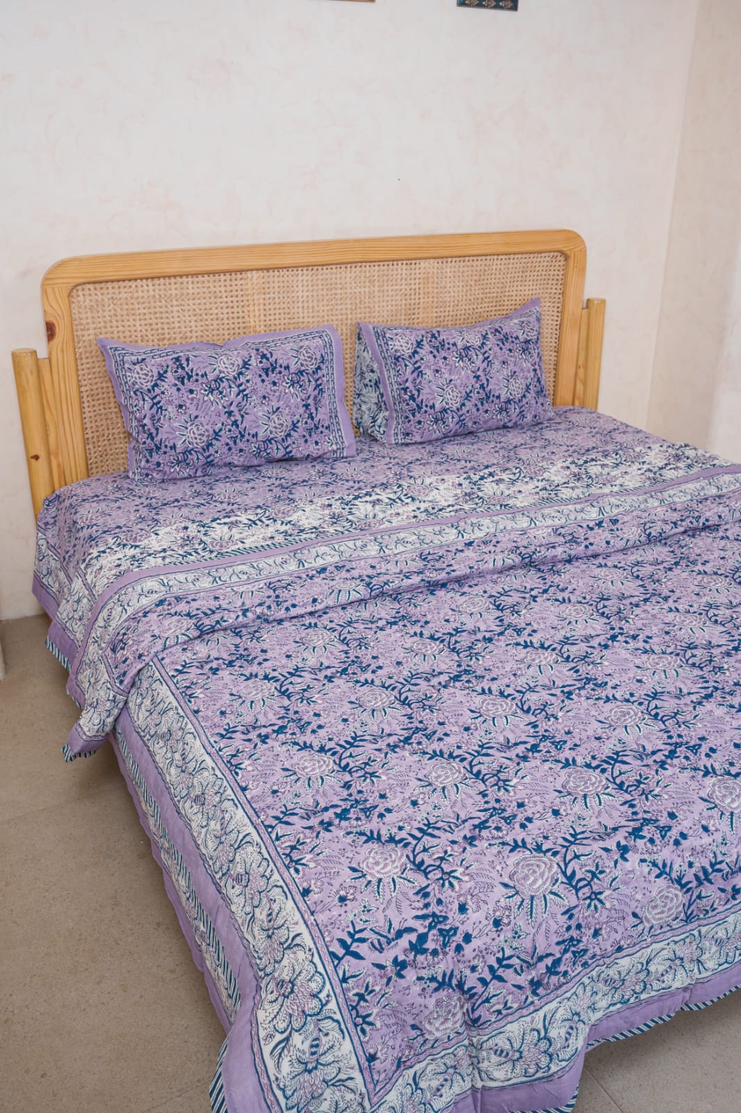 FESTIVE HAND BLOCK PRINTED BEDDING SET