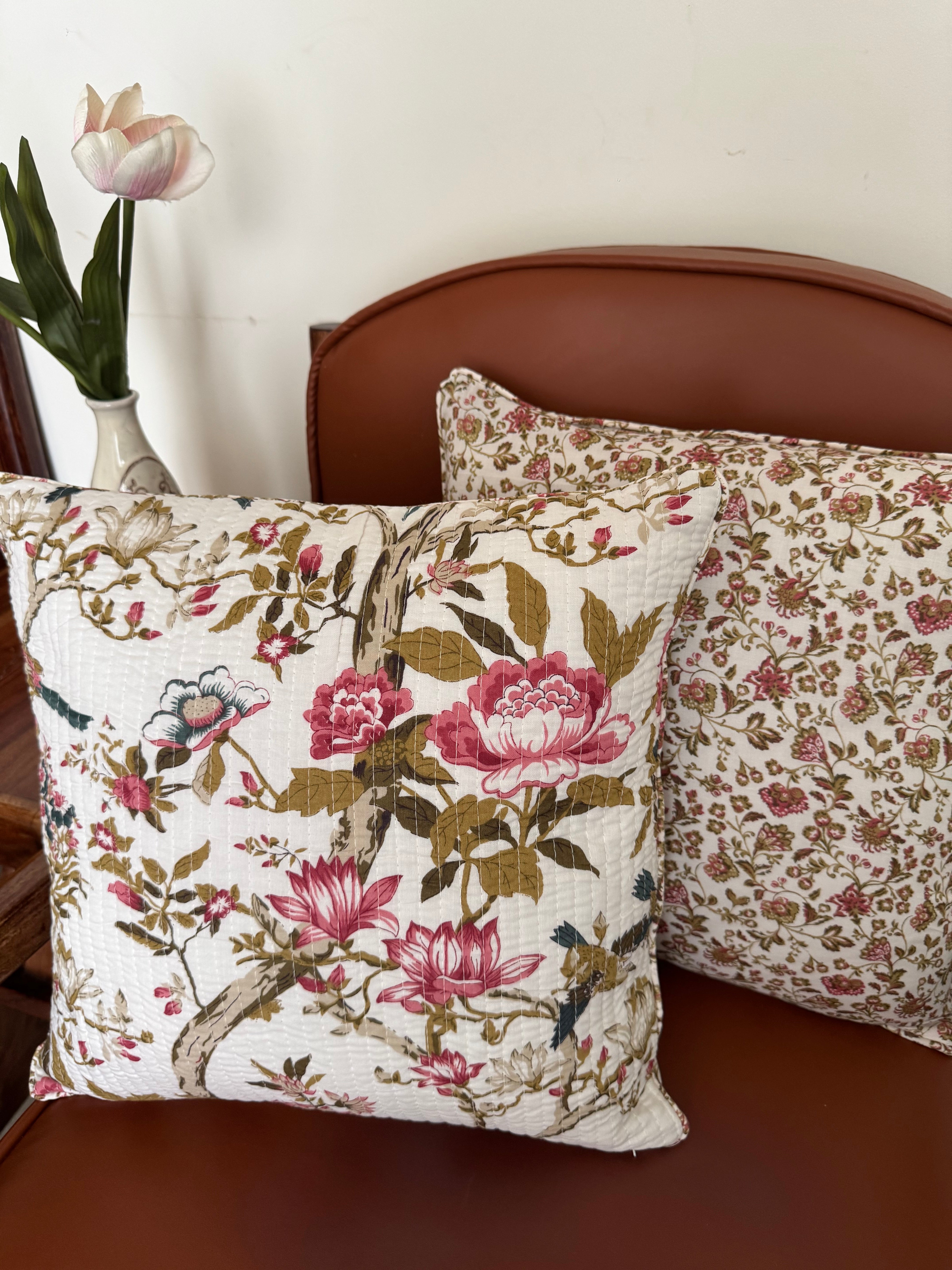 KANAK - SINGLE PIECE QUILTED 16 BY 16 INCHES CUSHION COVER