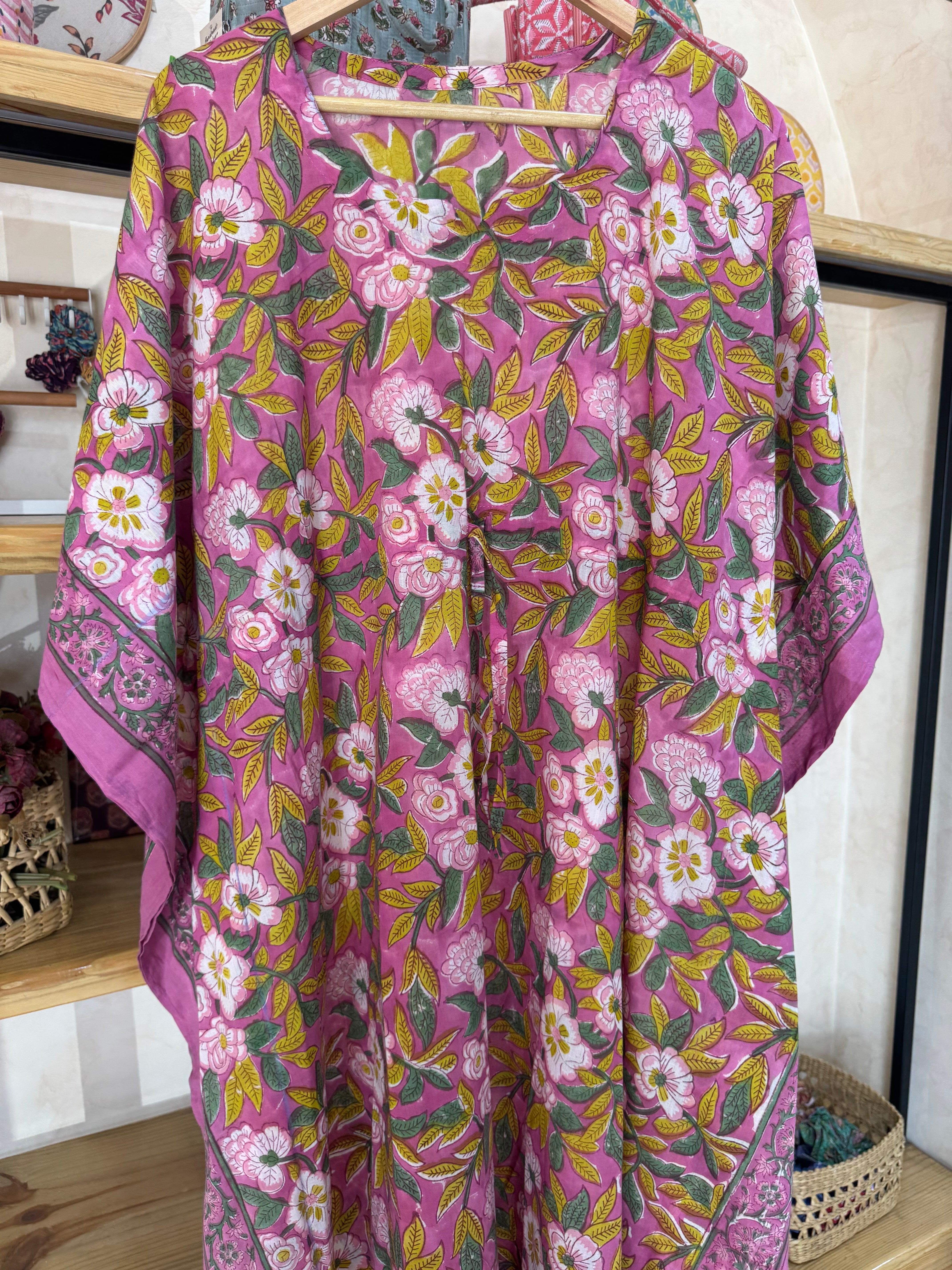 HANDBLOCK PRINTED LONG KAFTAN
