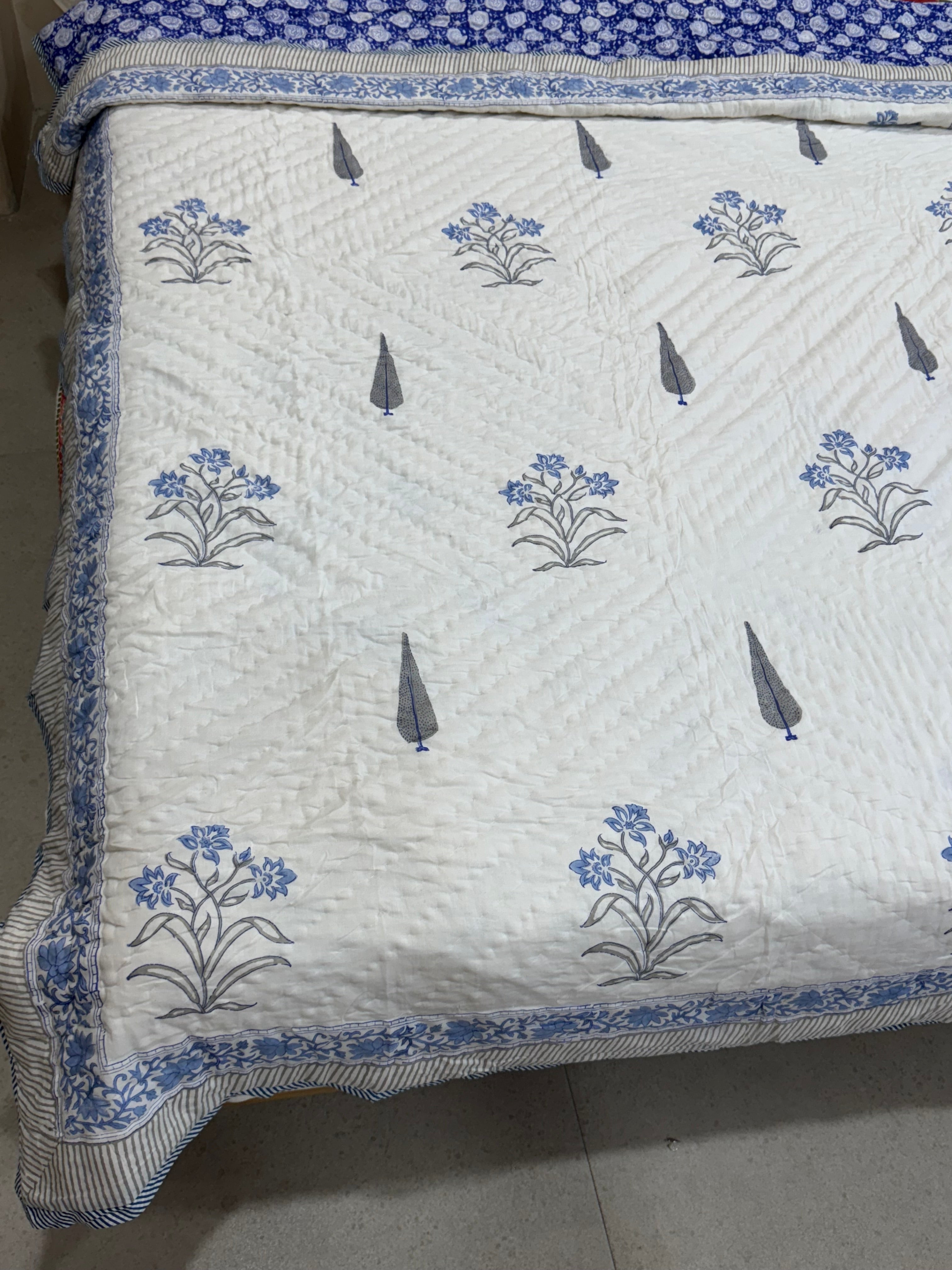 UDHAY HANDBLOCK PRINTED SINGLE QUILT