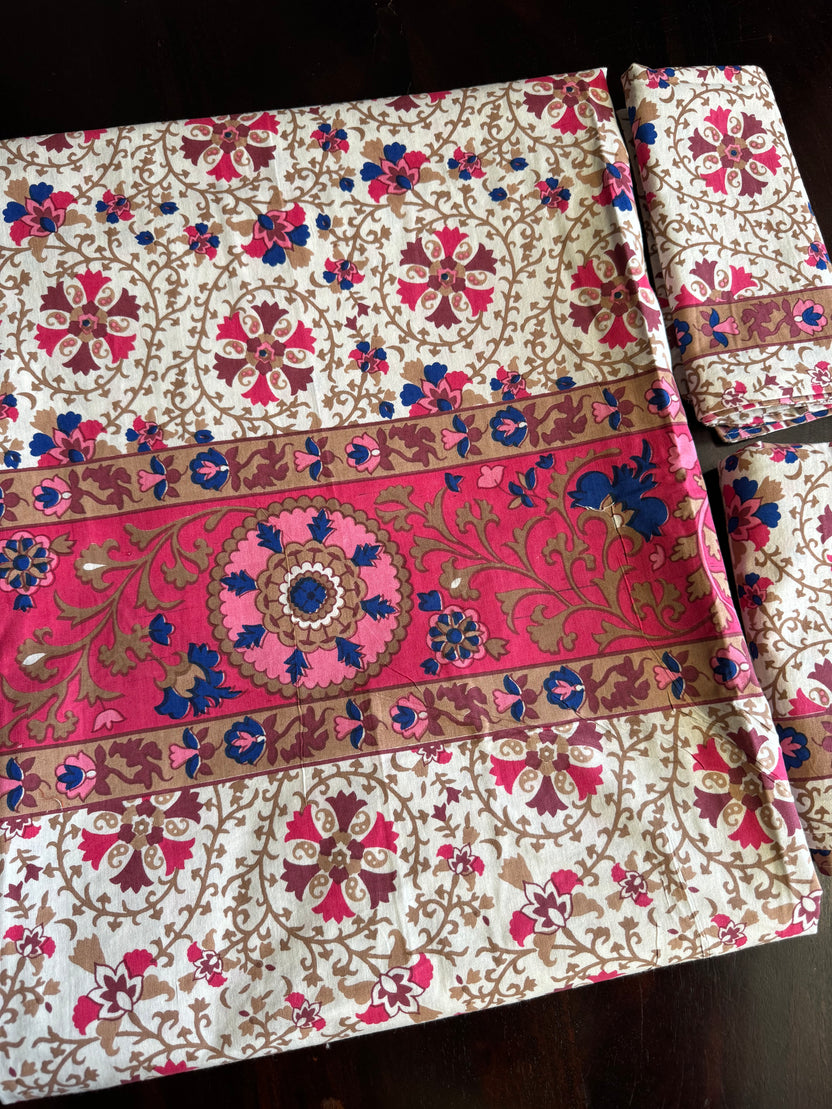 SIX SEATER HANDBLOCK PRINTED TABLECLOTH