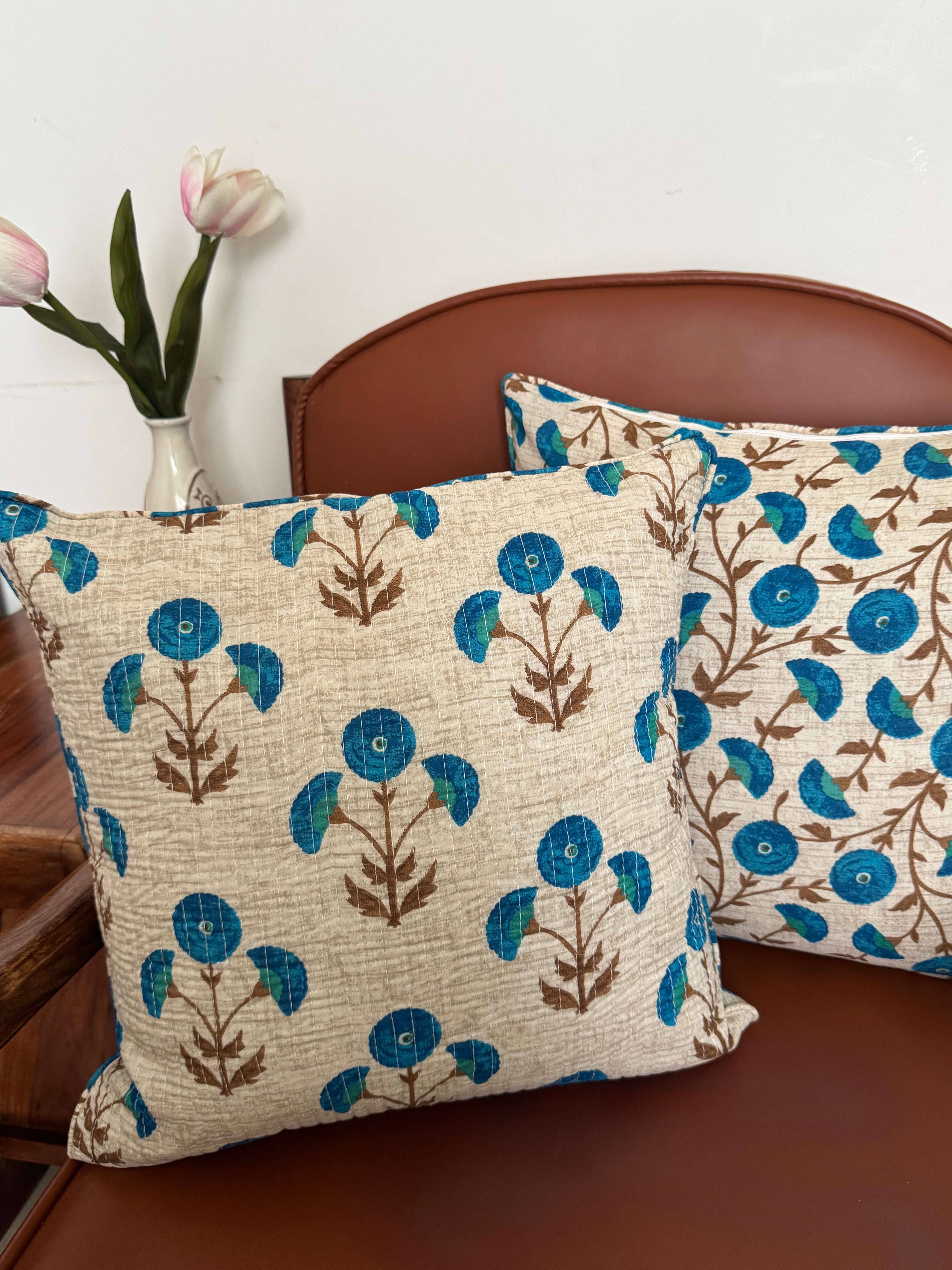 KANAK - SINGLE PIECE QUILTED 16 BY 16 INCHES CUSHION COVERS