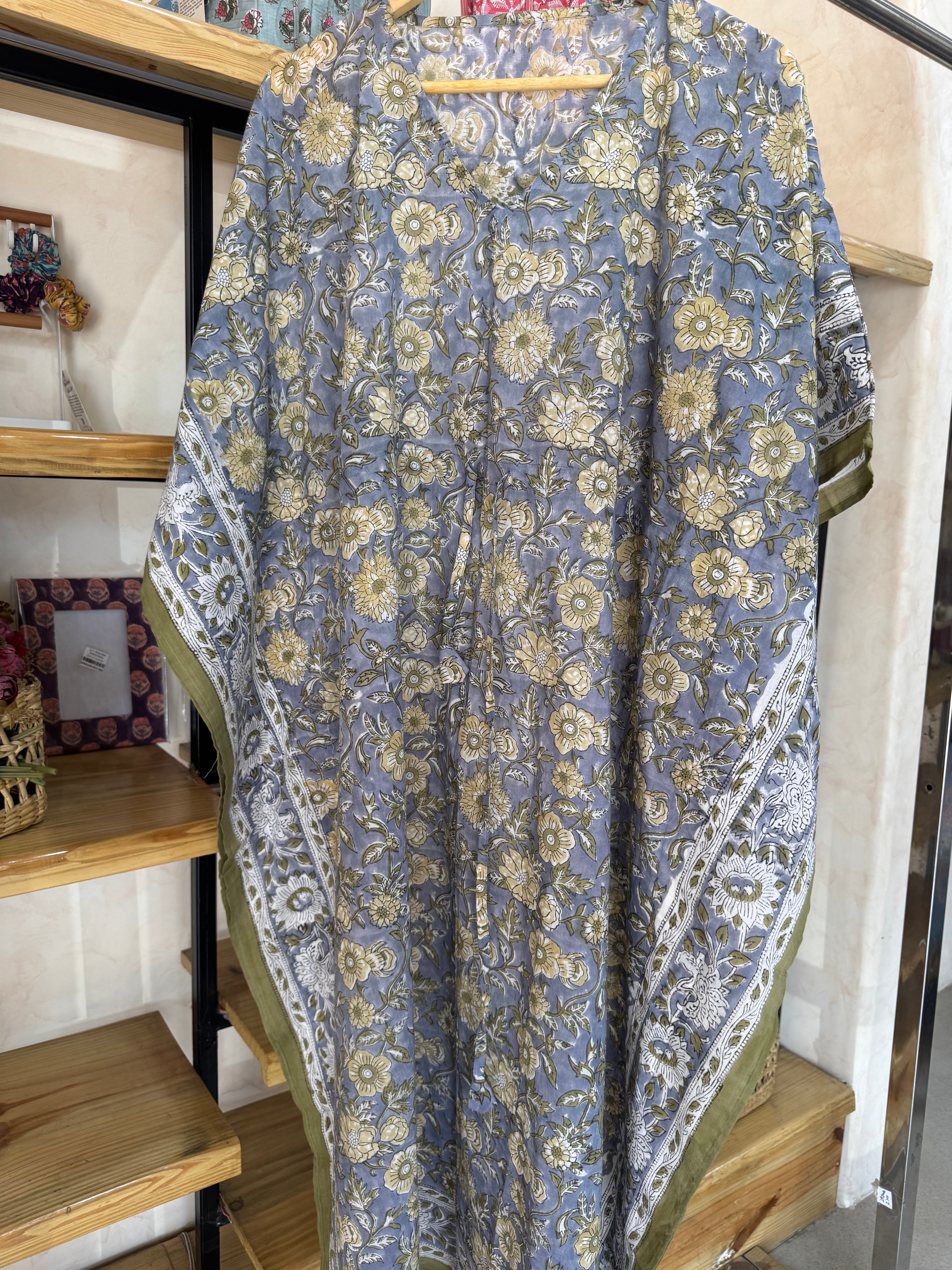 HANDBLOCK PRINTED LONG KAFTAN