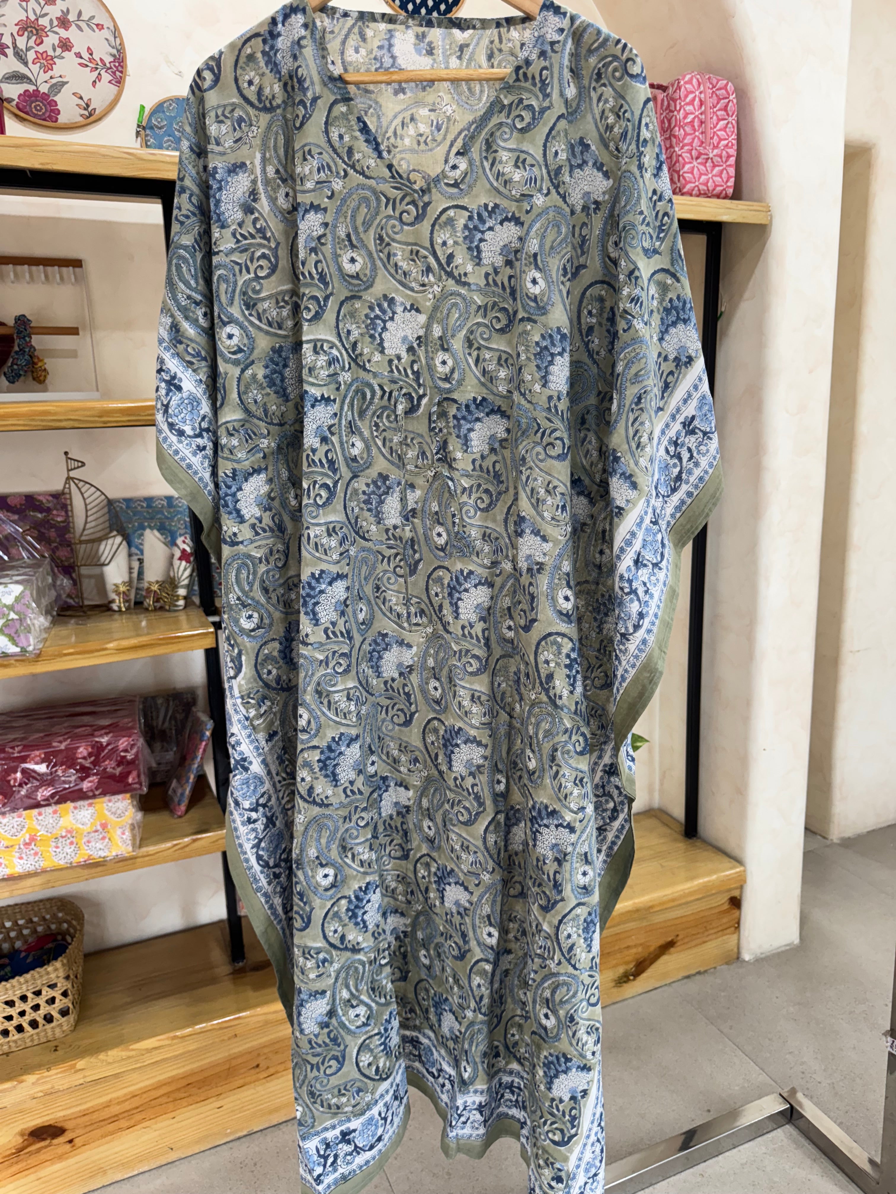 HANDBLOCK PRINTED LONG KAFTAN