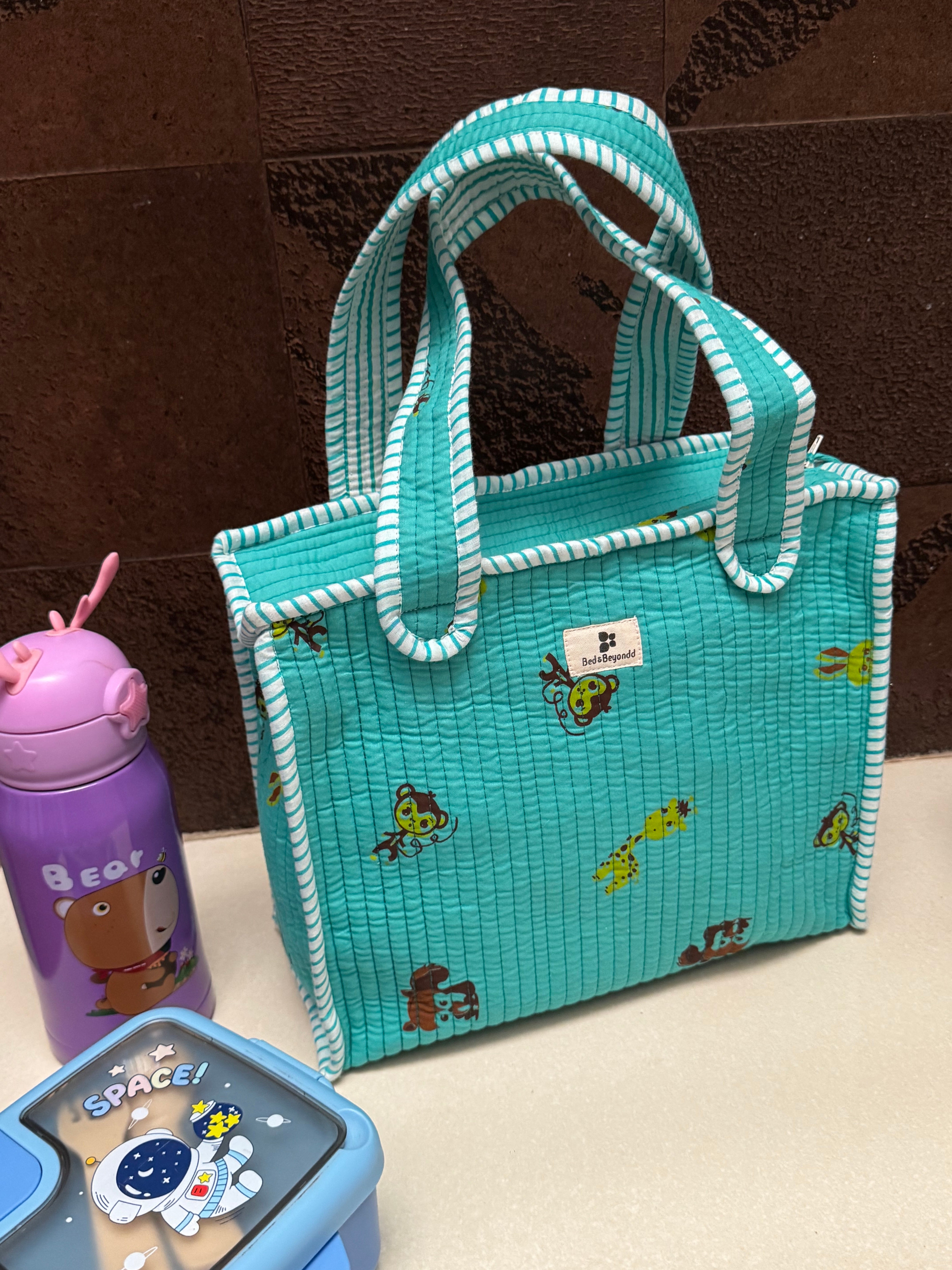KIDS PRINT MINI TOTE BAG WITH ZIP