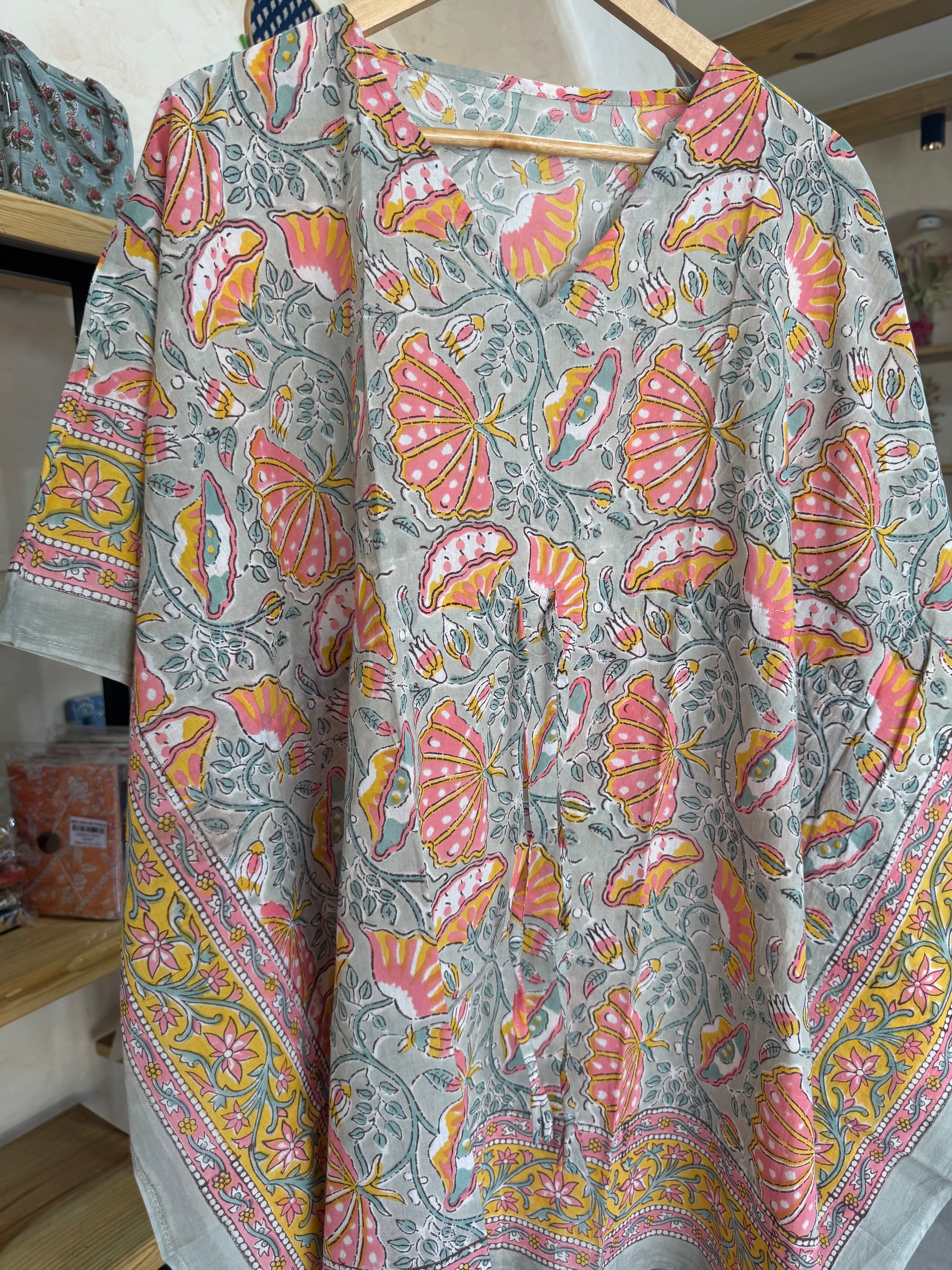 HANDBLOCK PRINTED SHORT KAFTAN