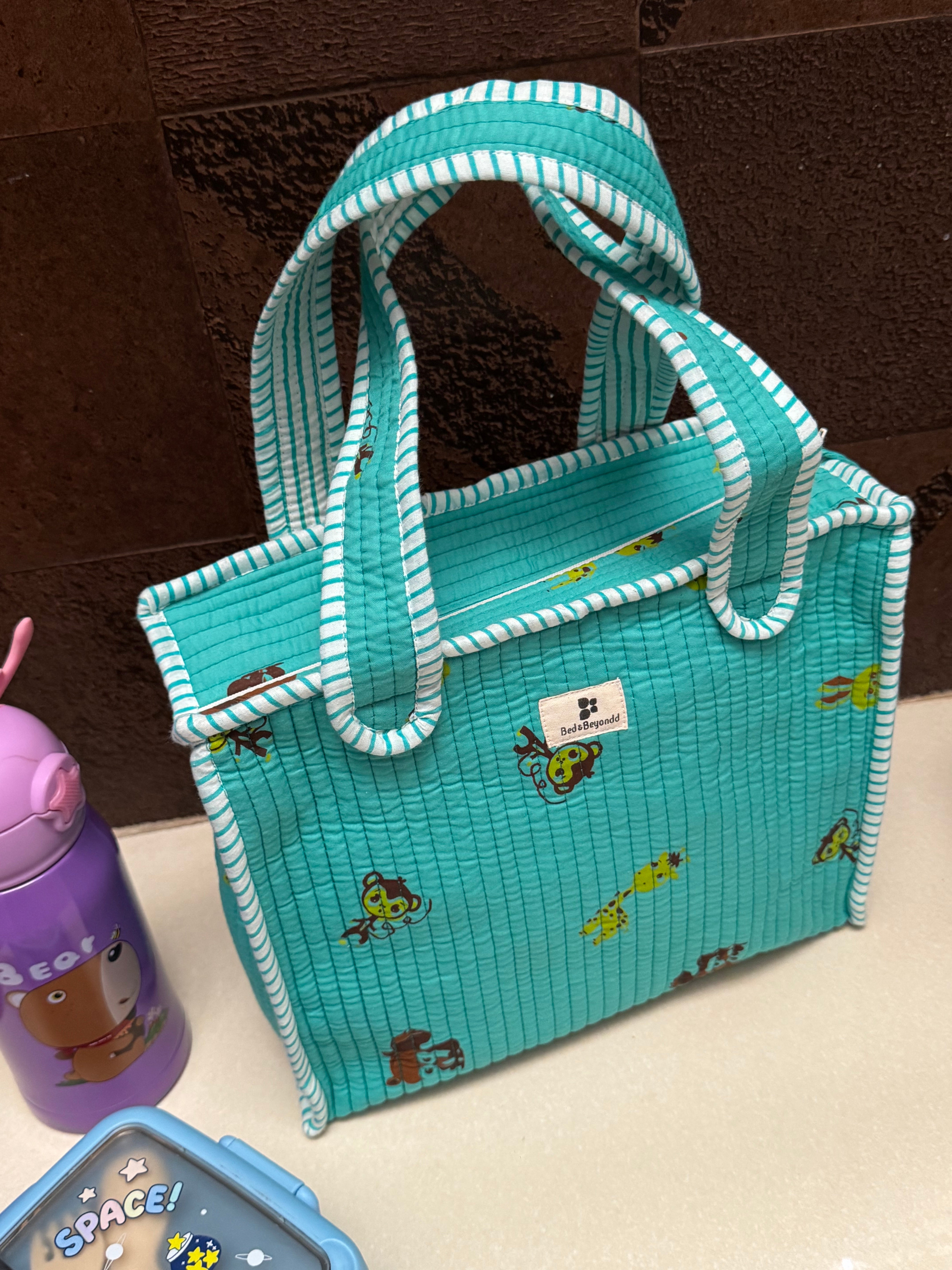 KIDS PRINT MINI TOTE BAG WITH ZIP