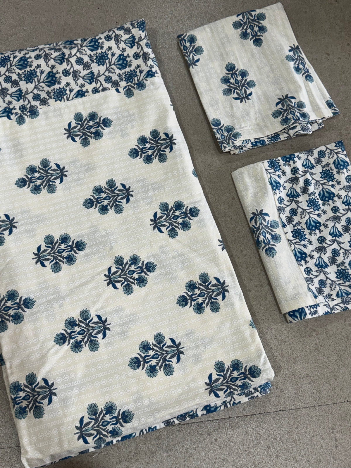 KANAK BEDSHEET WITH TWO PILLOW CASES - 108 by 108 inches