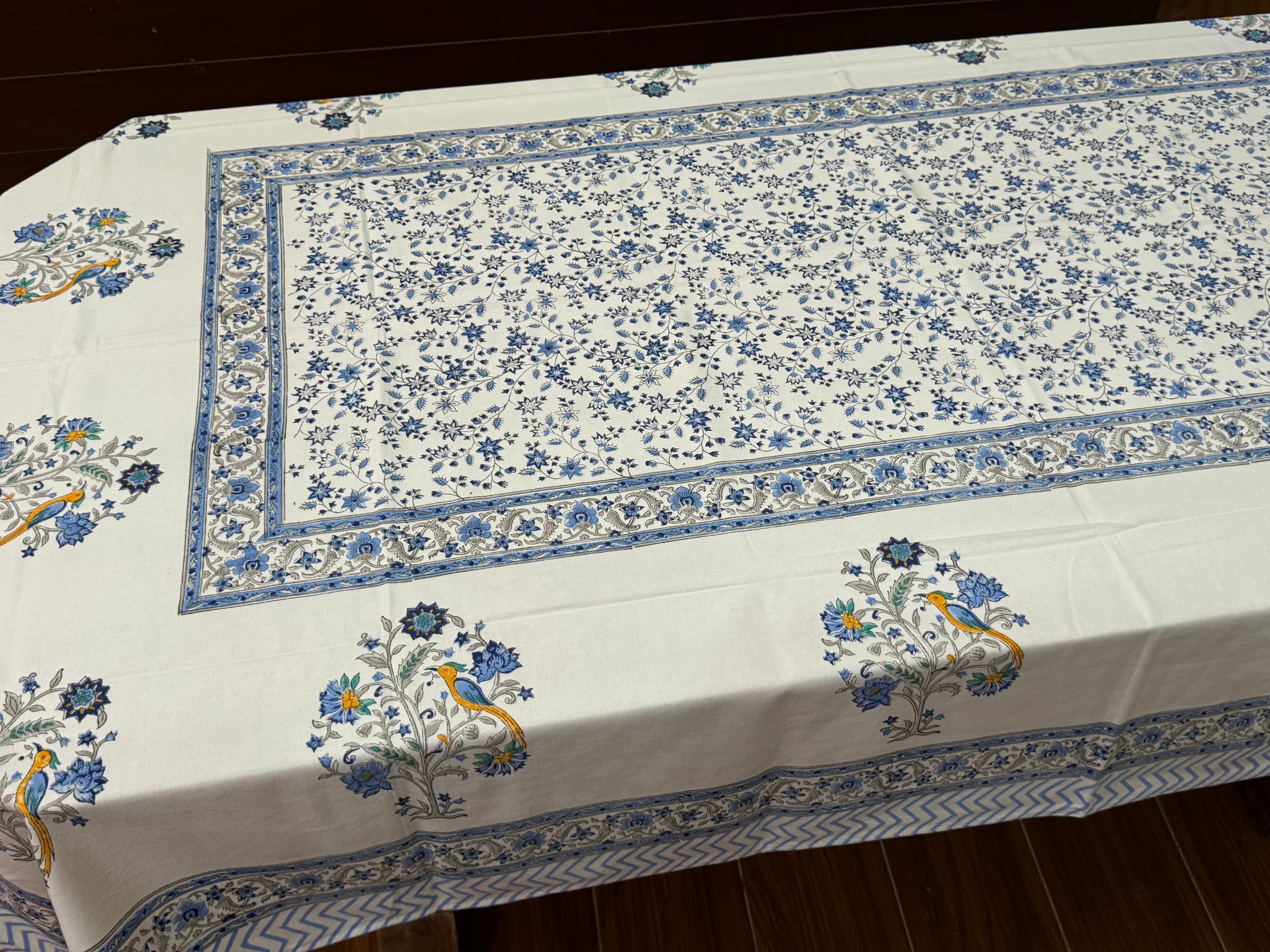 HANDBLOCK PRINTED SEATER TABLECLOTH