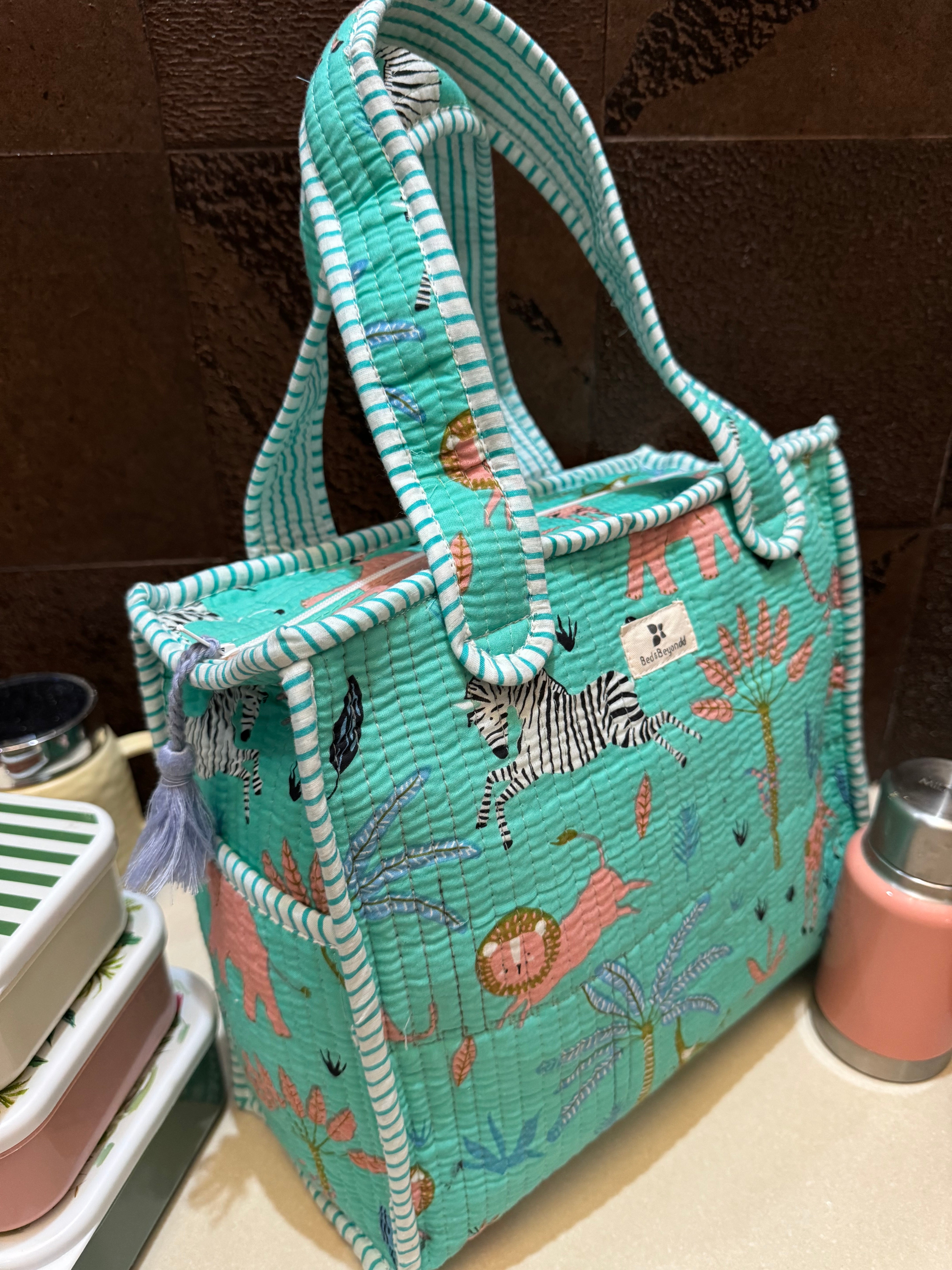 KIDS PRINT MINI TOTE BAG WITH ZIP