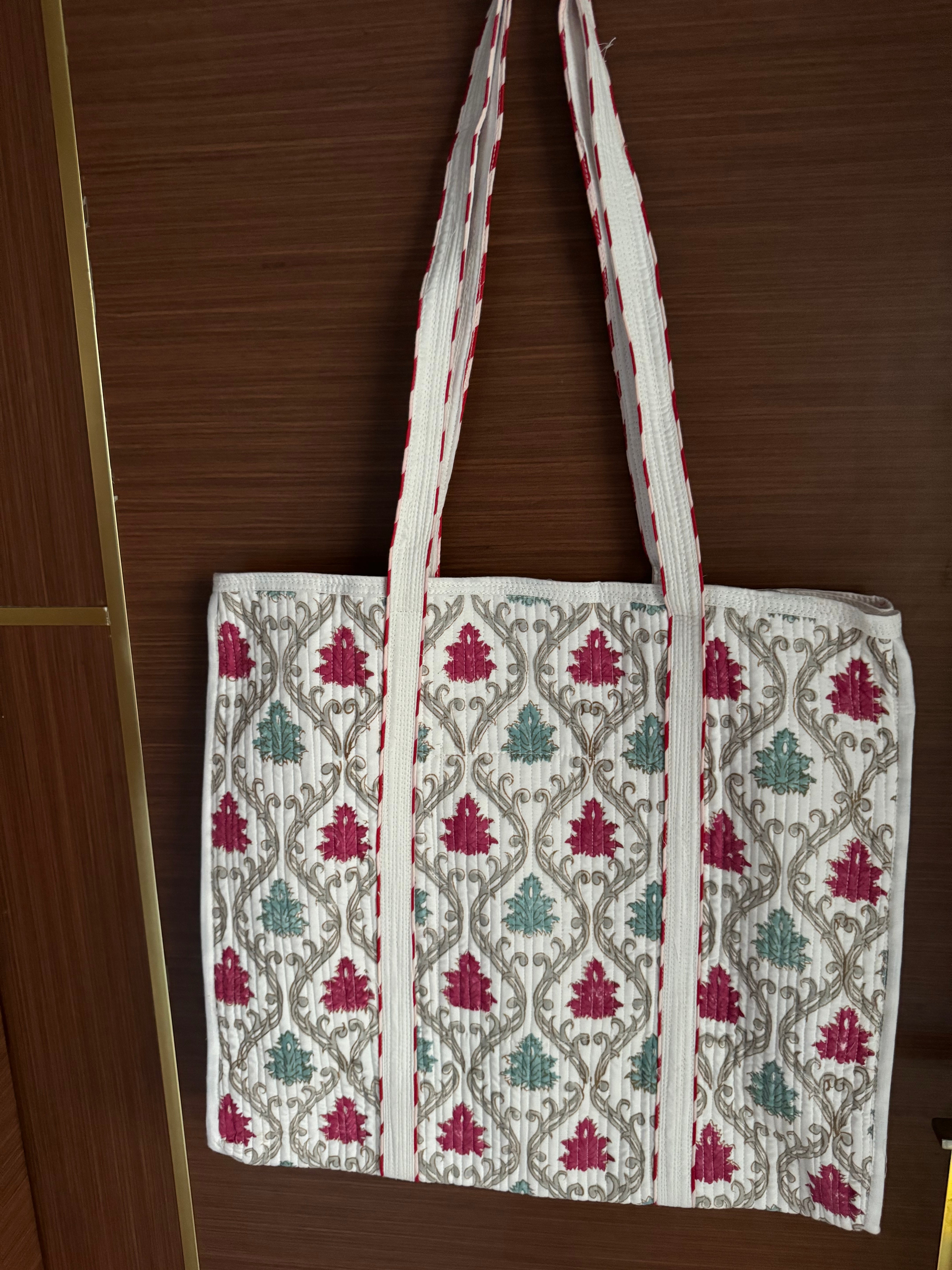 HAND BLOCK PRINTED TOTE BAG