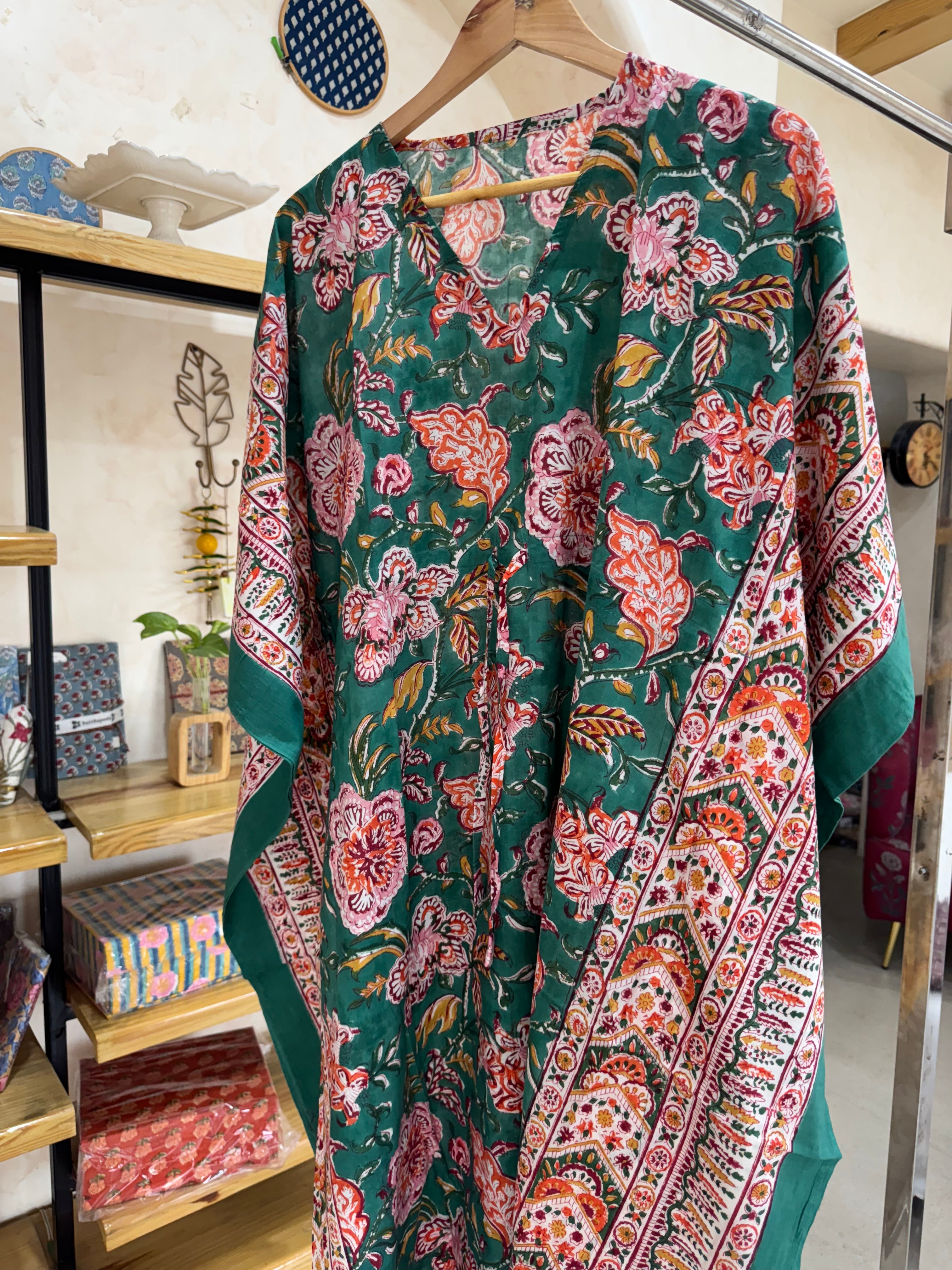 HANDBLOCK PRINTED LONG KAFTAN