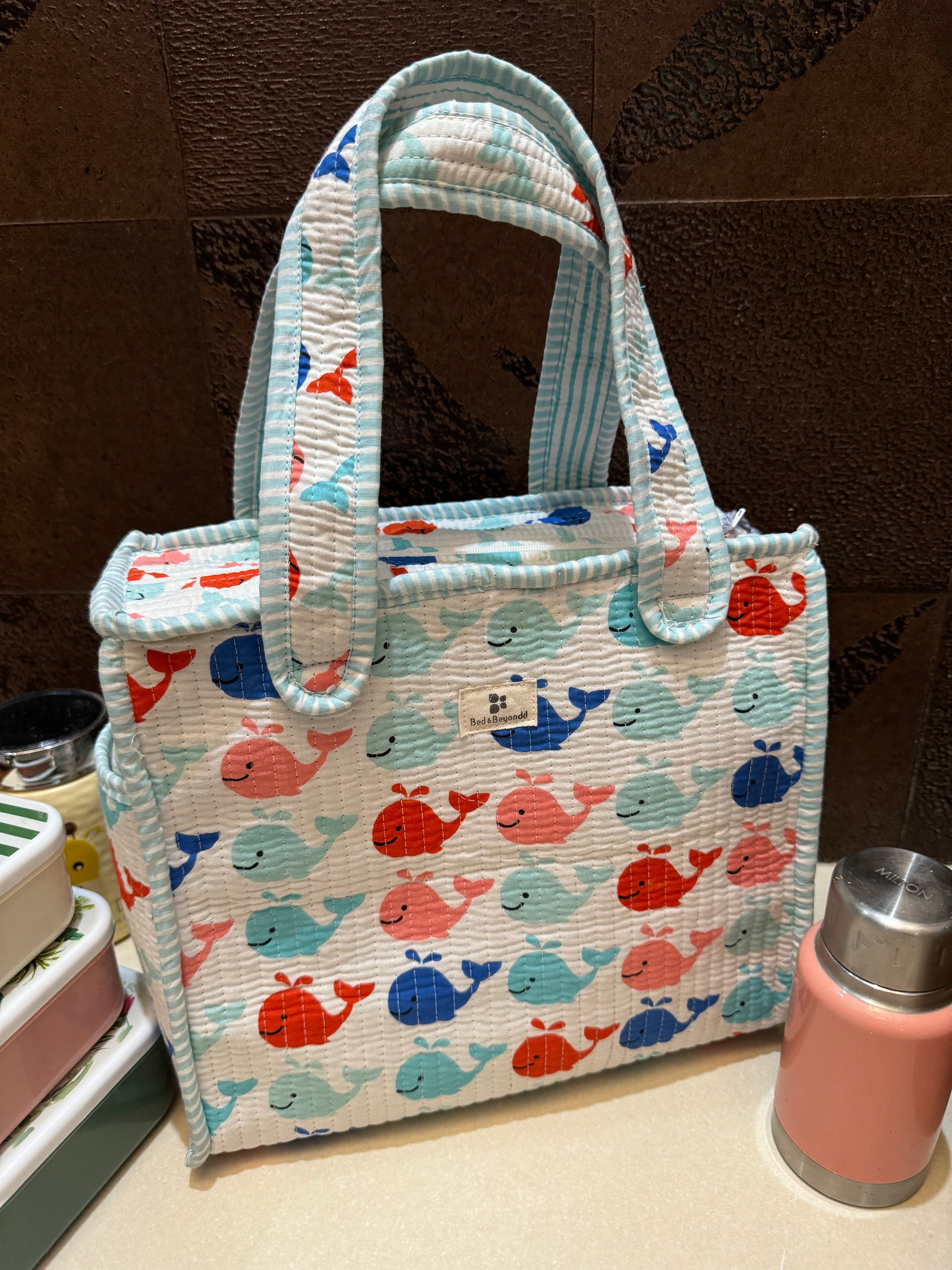 KIDS PRINT MINI TOTE BAG WITH ZIP