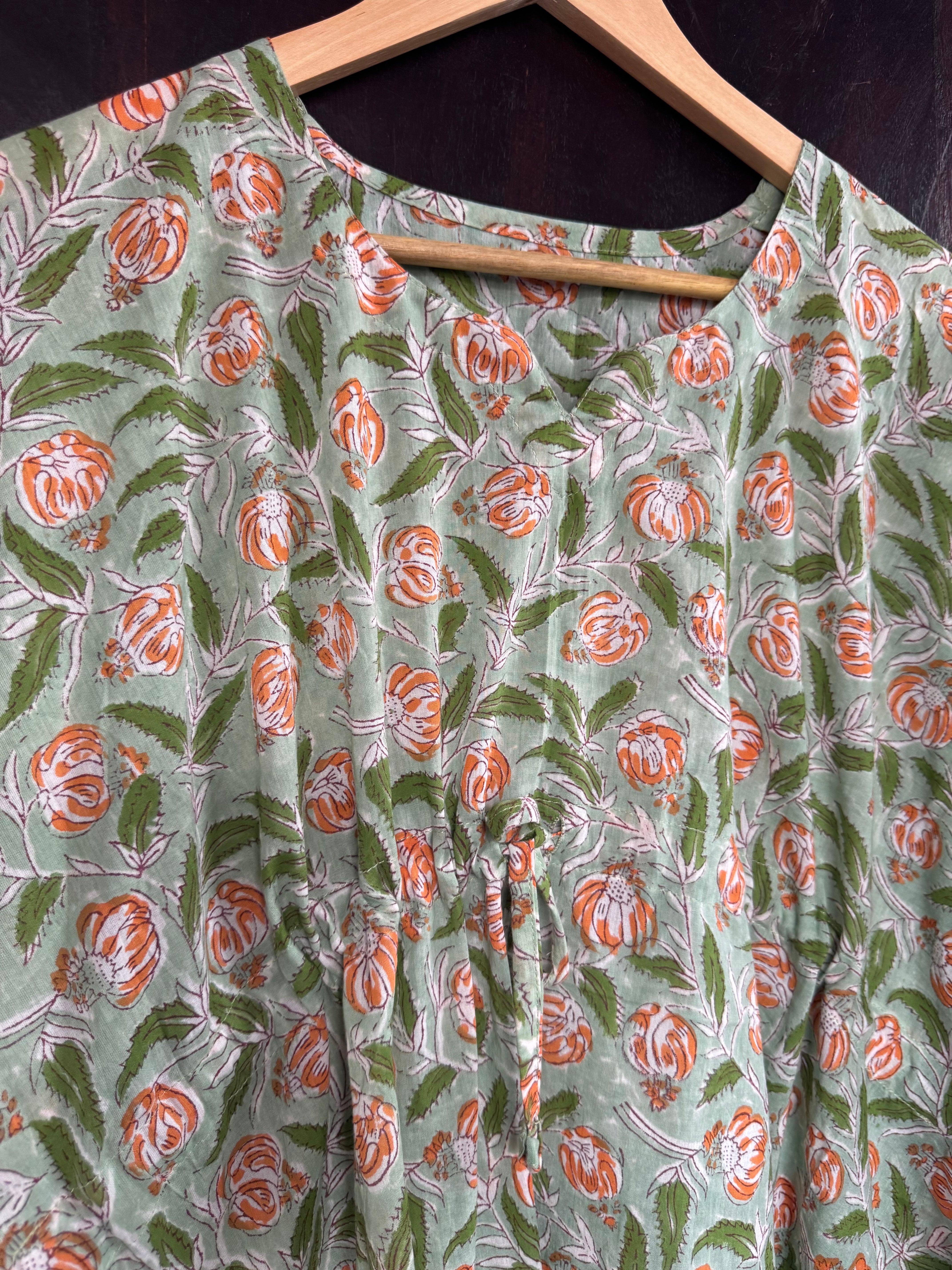 HANDBLOCK PRINTED SHORT KAFTAN