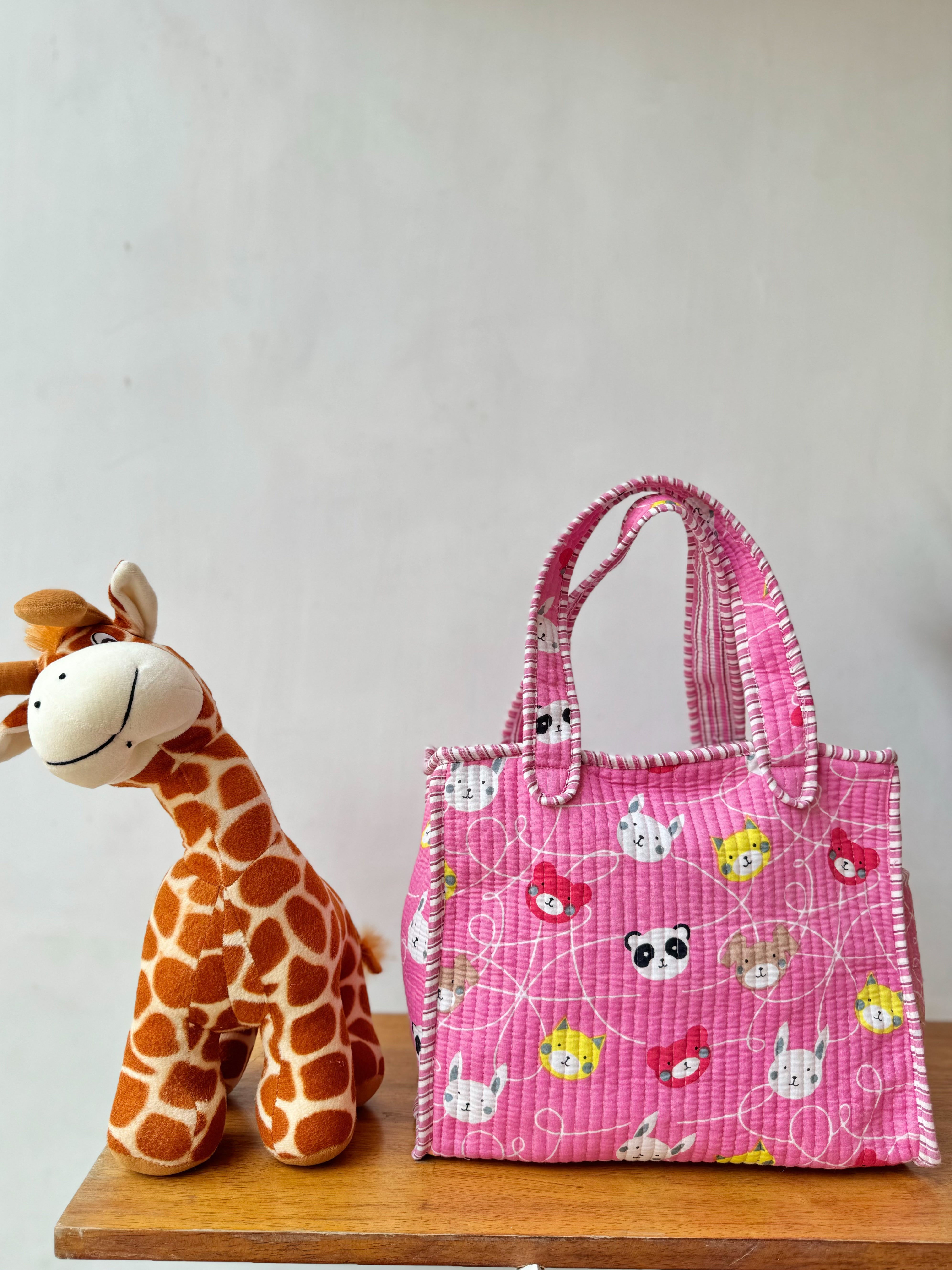 KIDS PRINT MINI TOTE BAG WITH ZIP