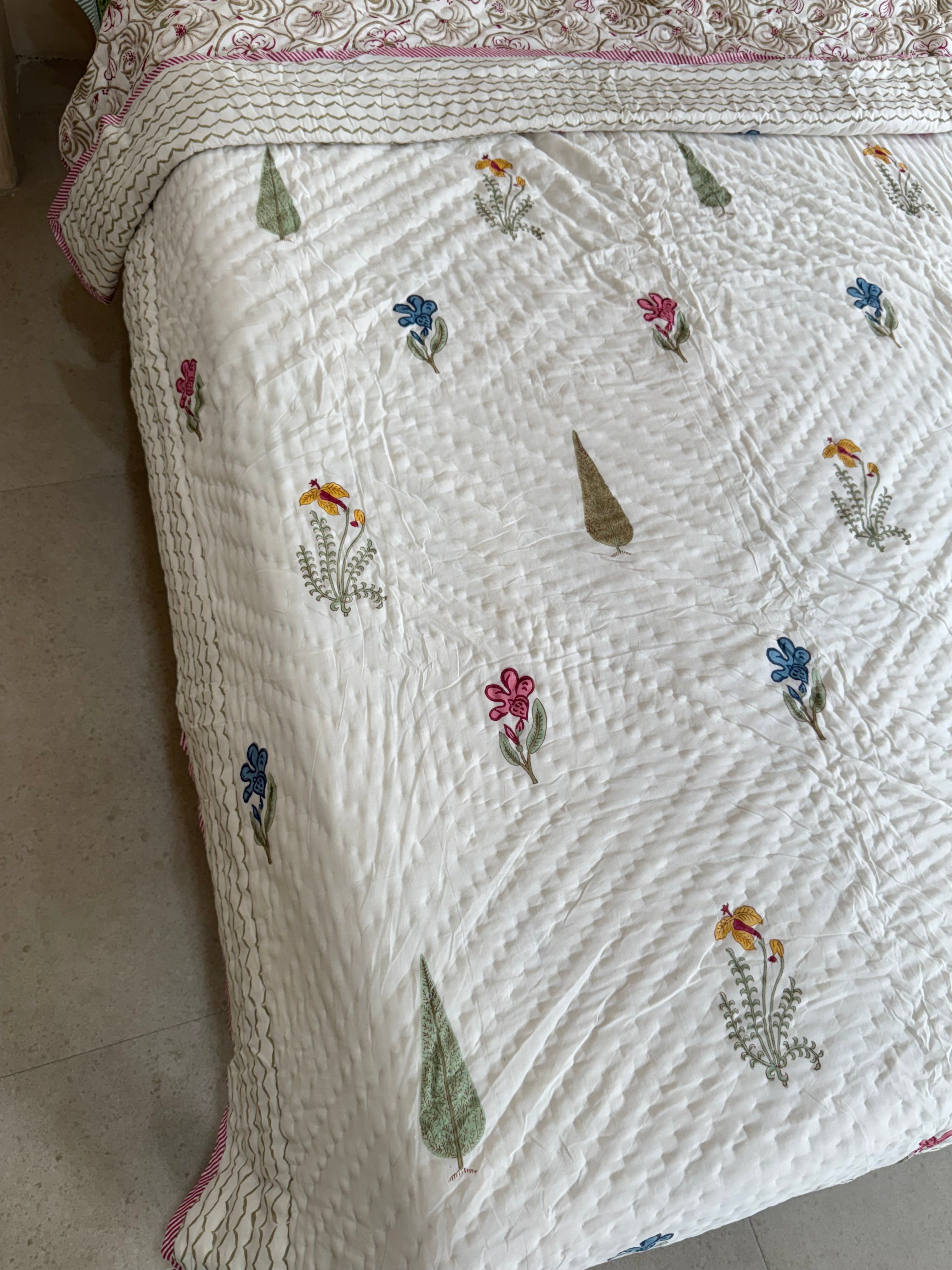 RAAHI HANDBLOCK PRINTED SINGLE QUILT