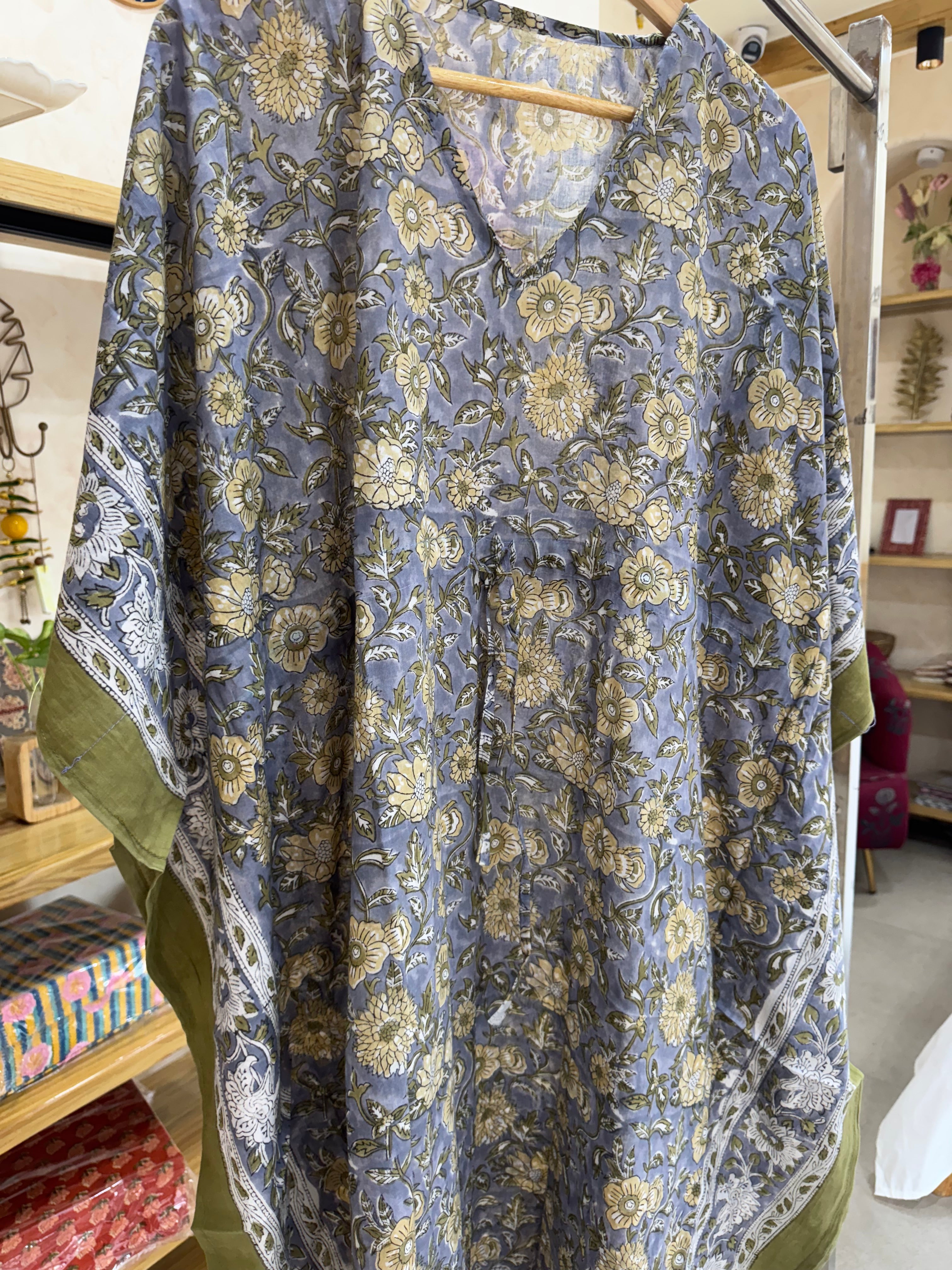 HANDBLOCK PRINTED LONG KAFTAN