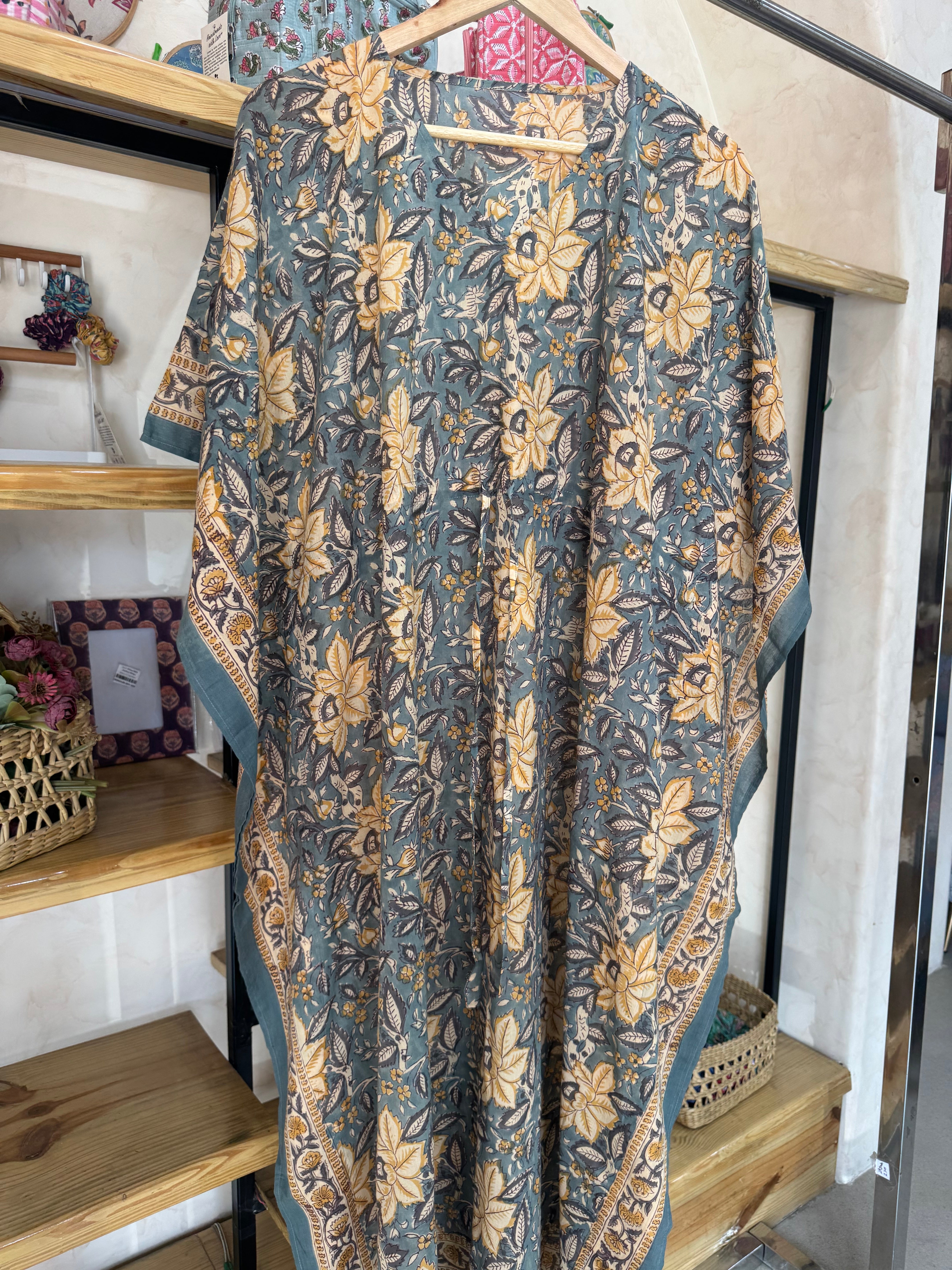 HANDBLOCK PRINTED LONG KAFTAN