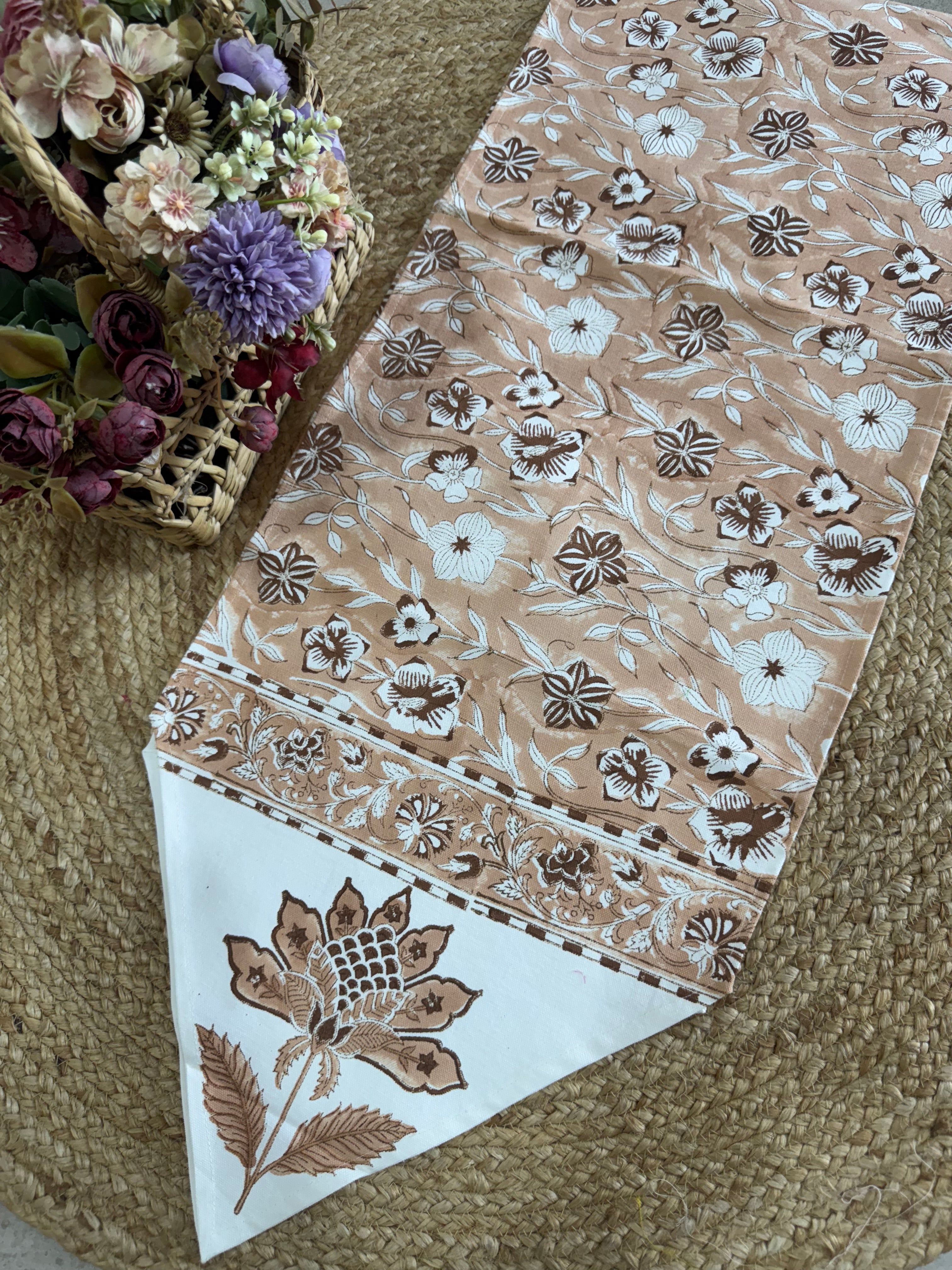 SIX SEATER HANDBLOCK PRINTED TABLE RUNNER