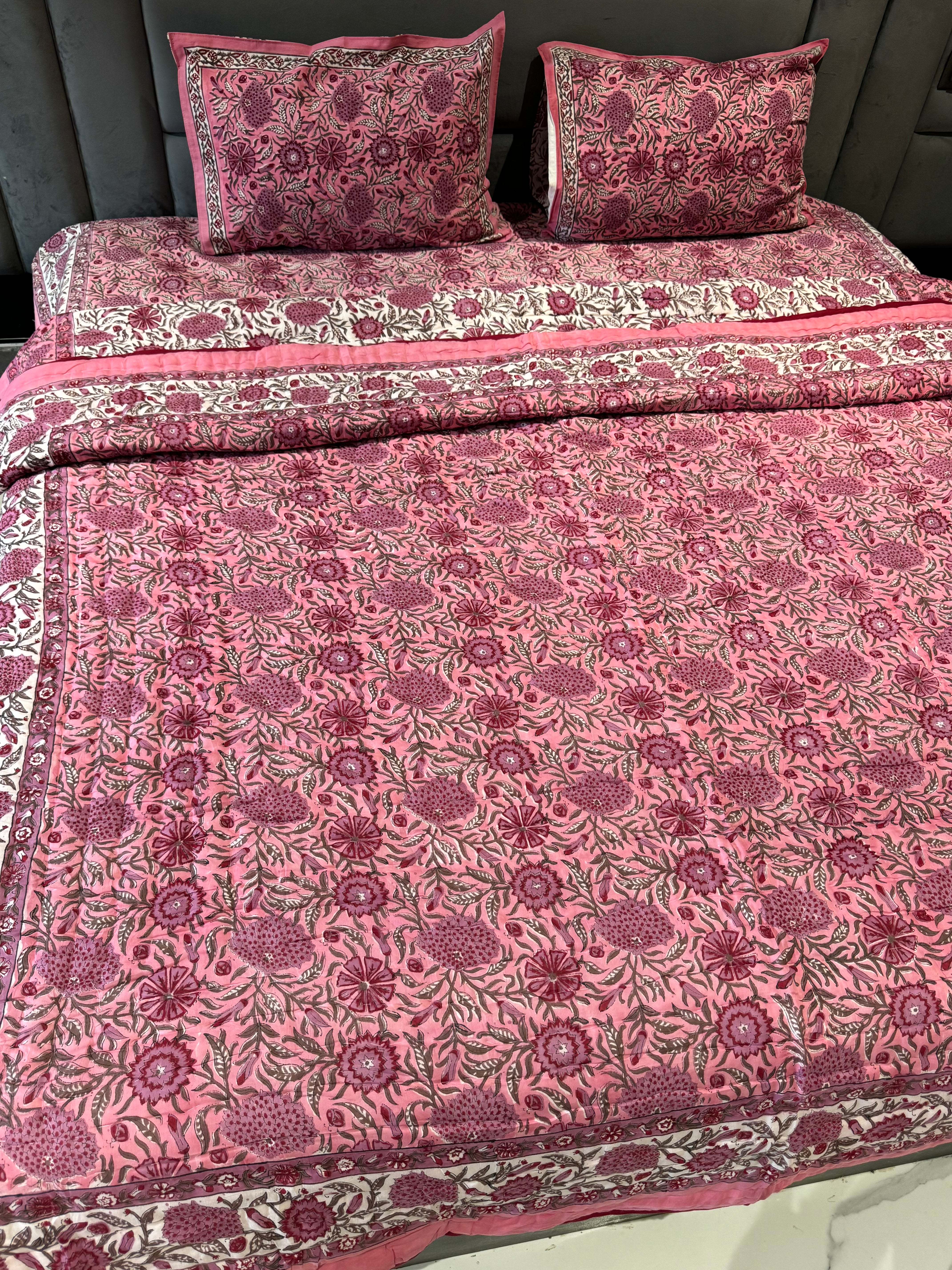 FESTIVE HAND BLOCK PRINTED BEDDING SET