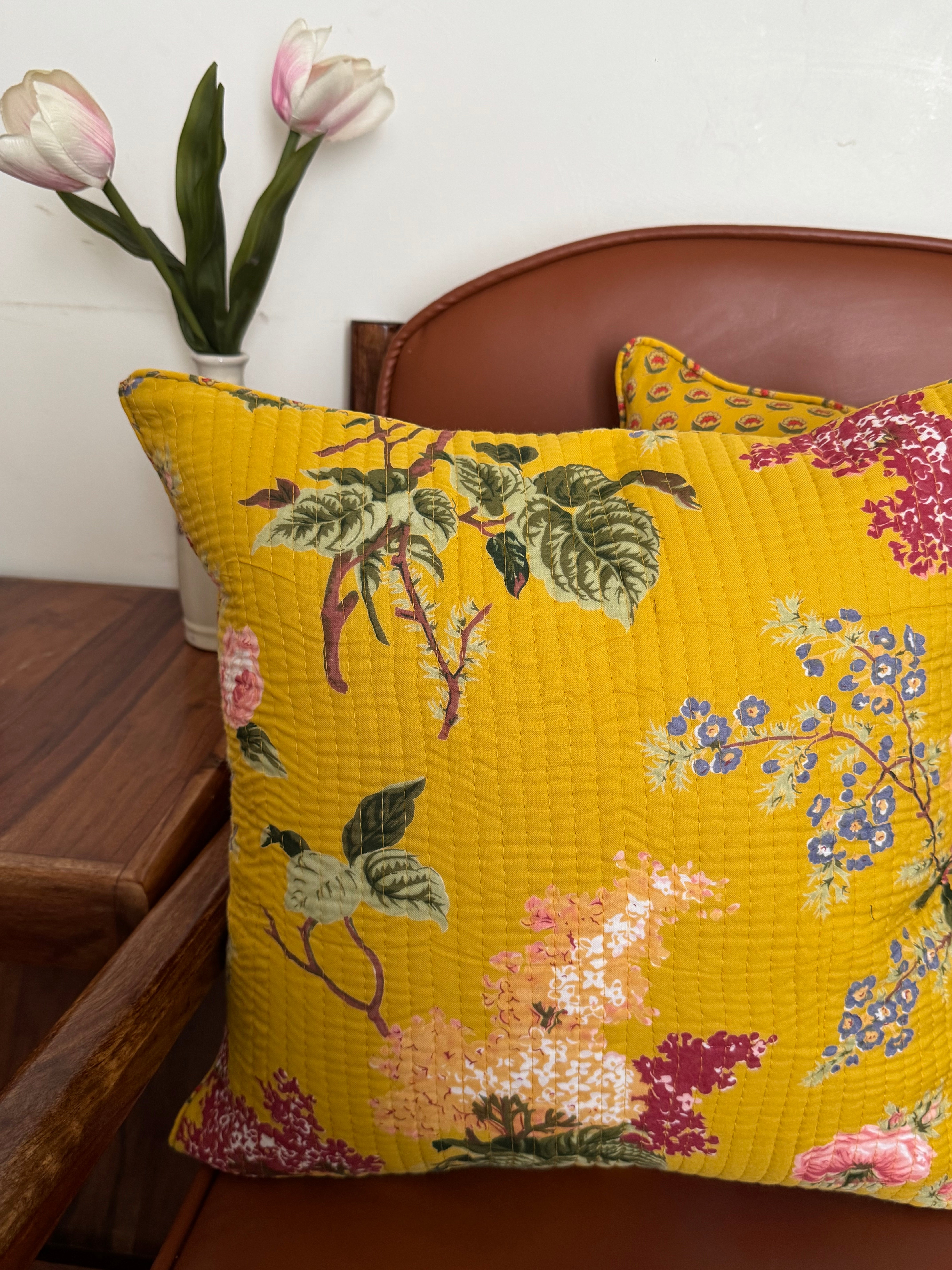 KANAK - SINGLE PIECE QUILTED 16 BY 16 INCHES CUSHION COVER