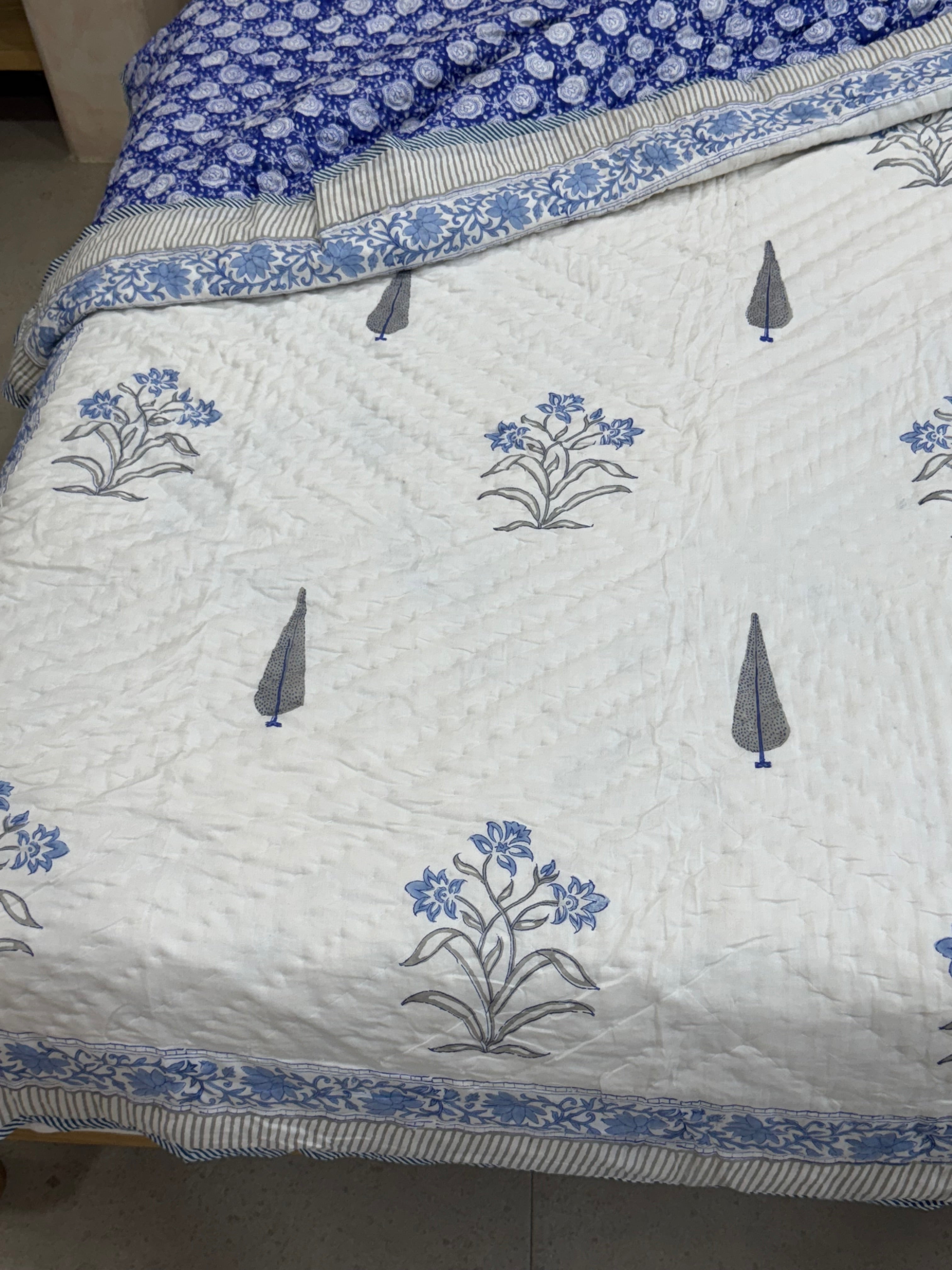 UDHAY HANDBLOCK PRINTED SINGLE QUILT