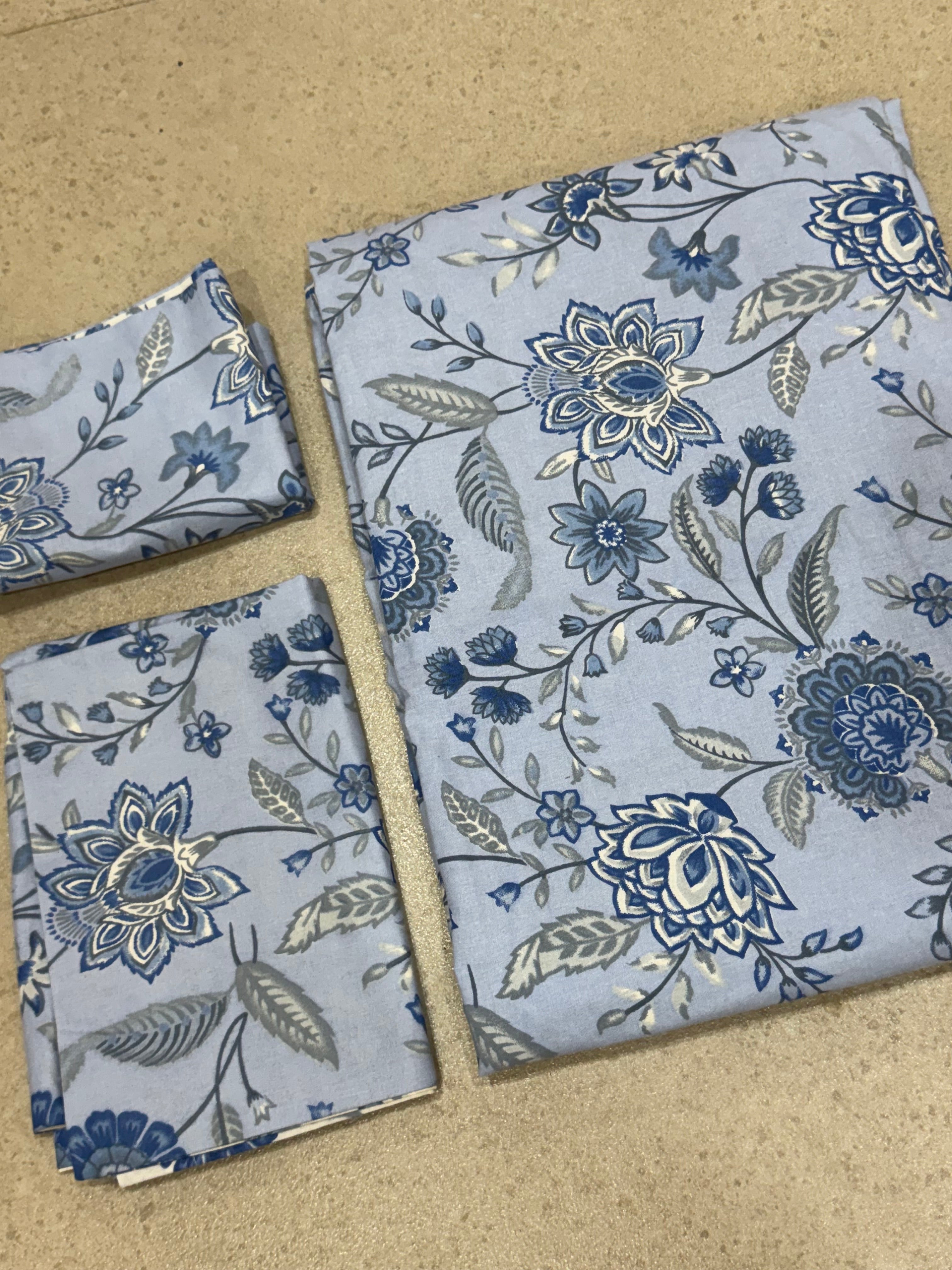 FLORAL SHALIMAR BEDSHEET WITH TWO REVERSIBLE PILLOW COVERS