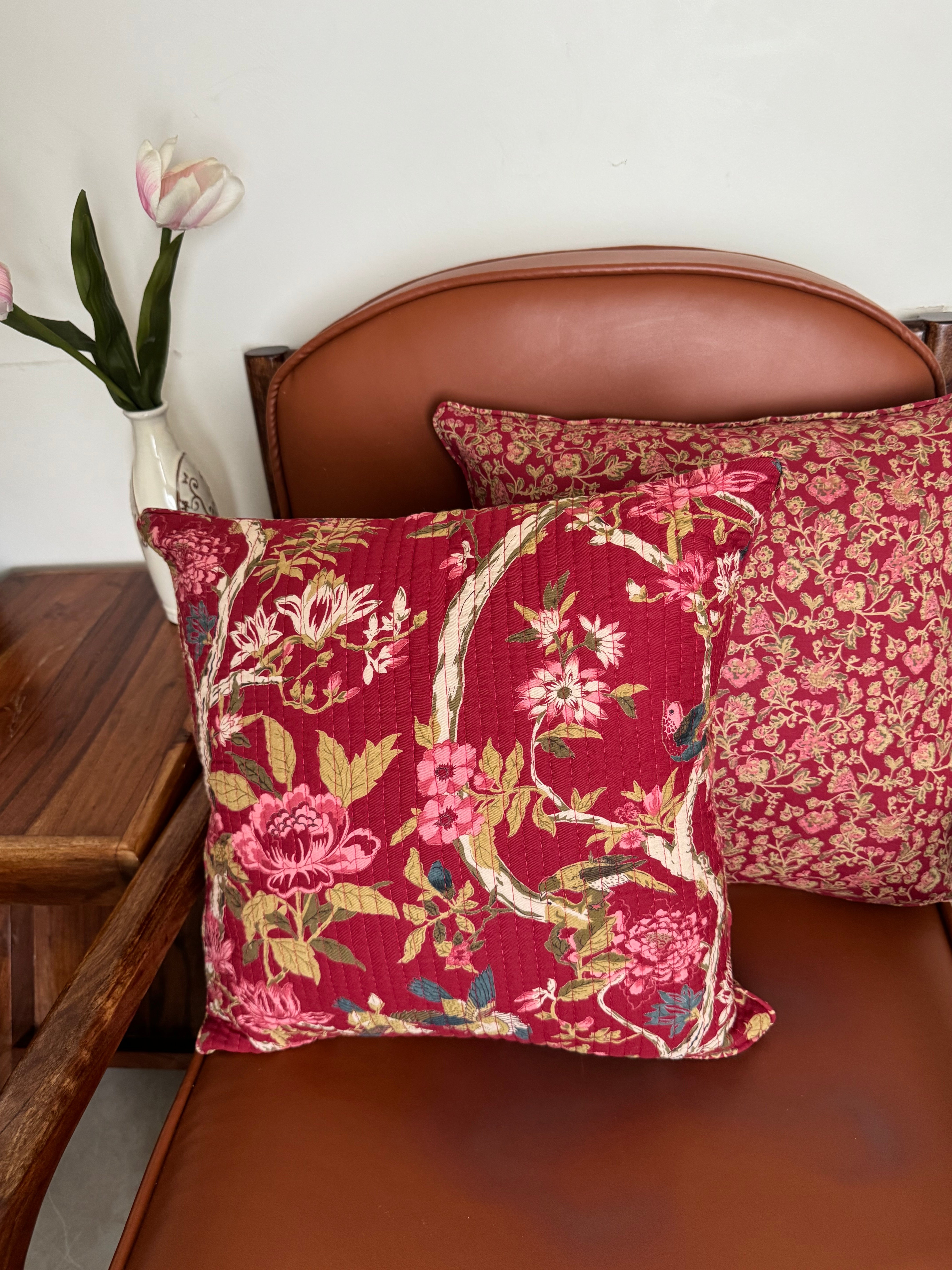 KANAK - SINGLE PIECE QUILTED 16 BY 16 INCHES CUSHION COVERS