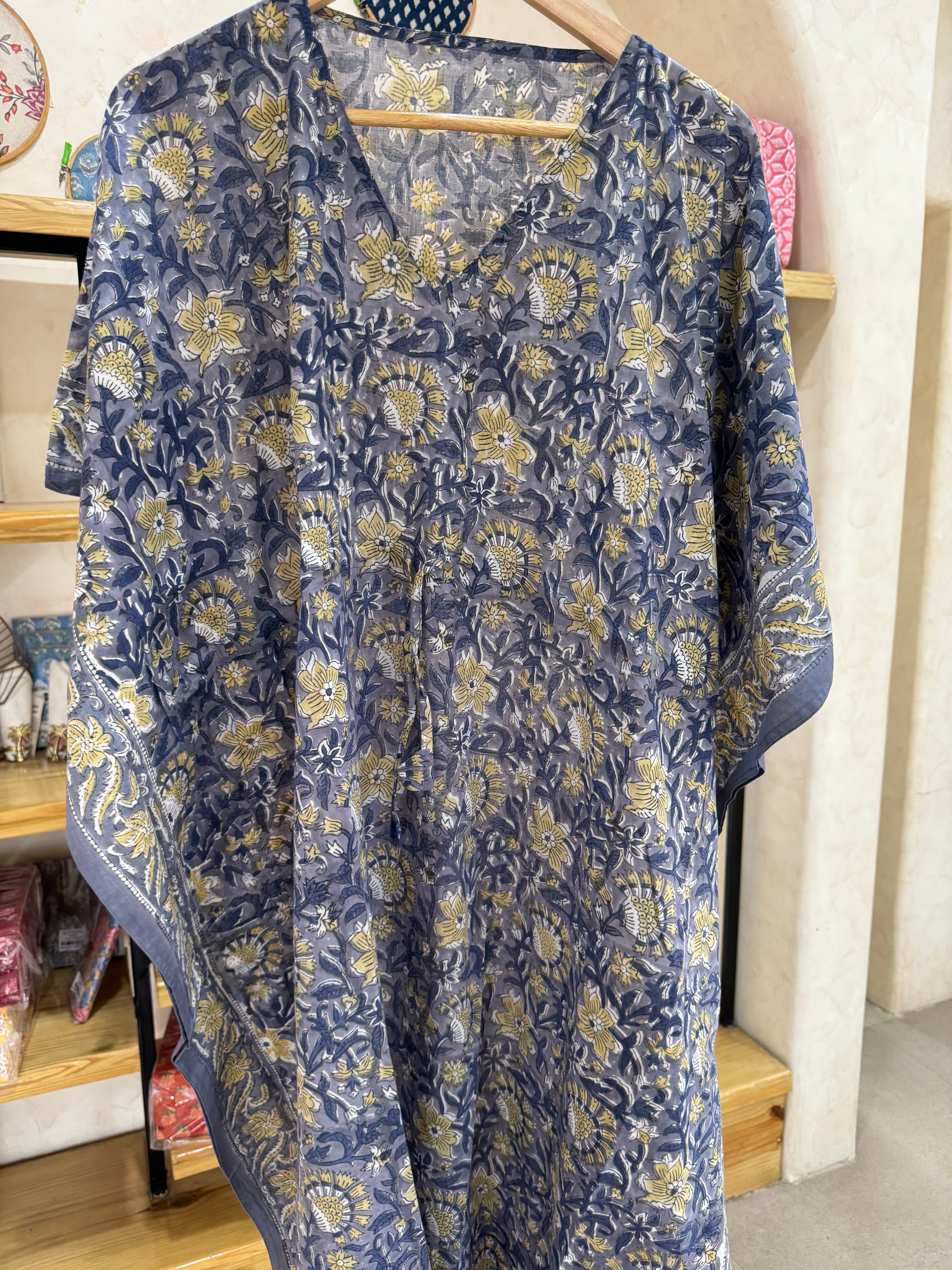 HANDBLOCK PRINTED LONG KAFTAN