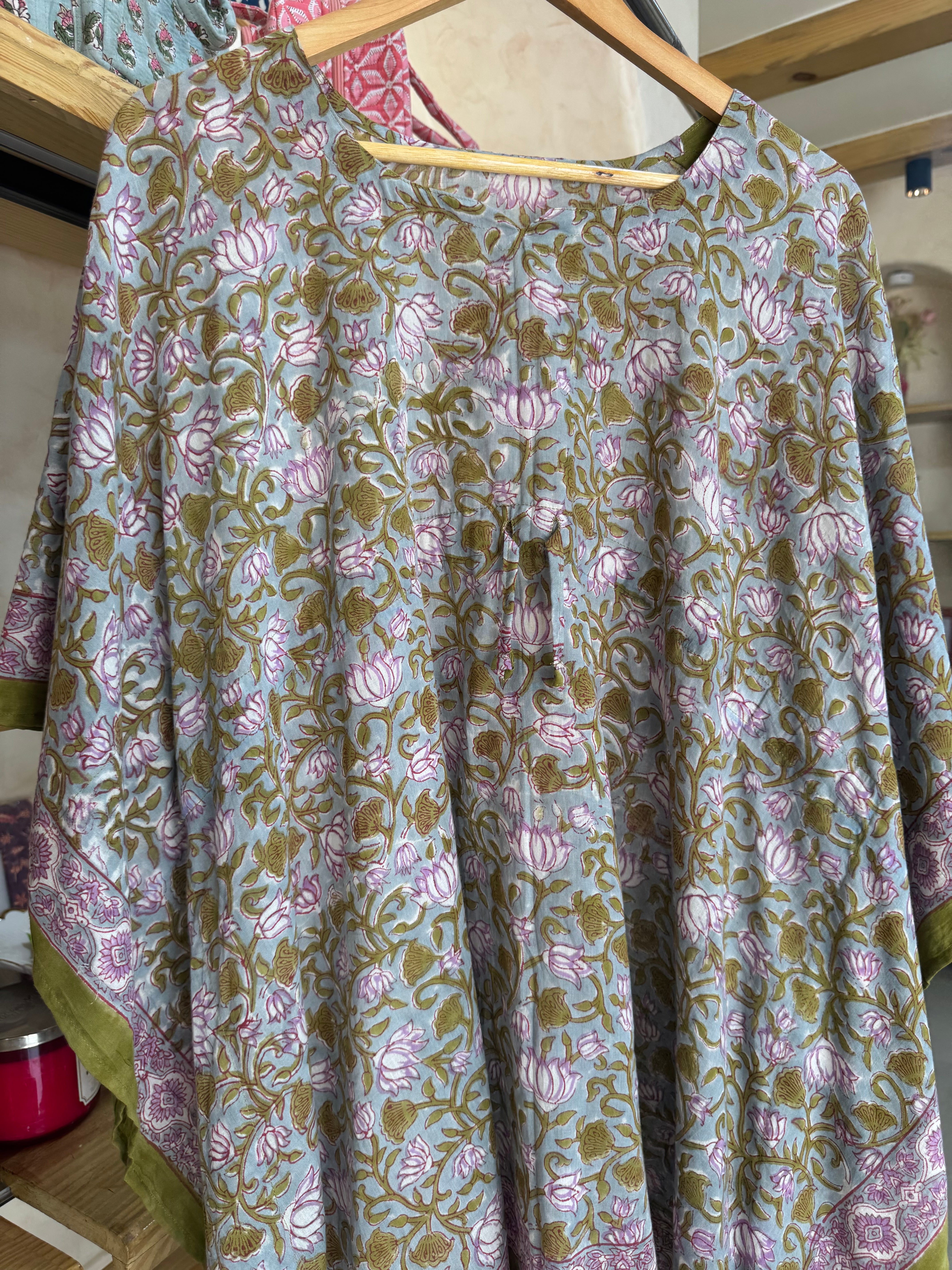 HANDBLOCK PRINTED SHORT KAFTAN